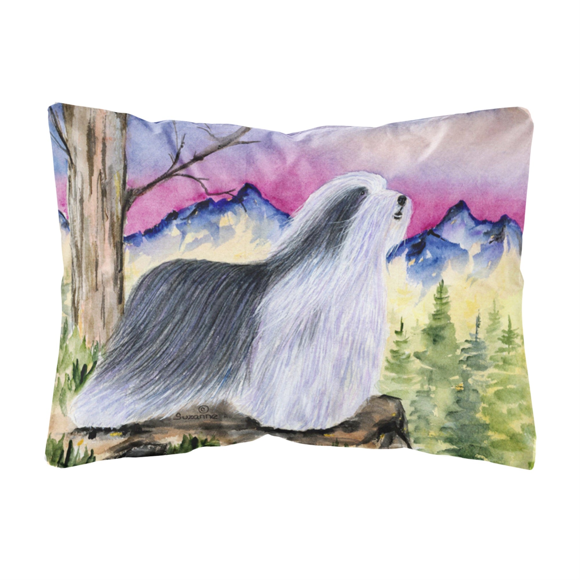 Caroline'S Treasures Ss8338Pw1216 Bearded Collie Decorative Canvas Fabric Pillow, Large, Multicolor