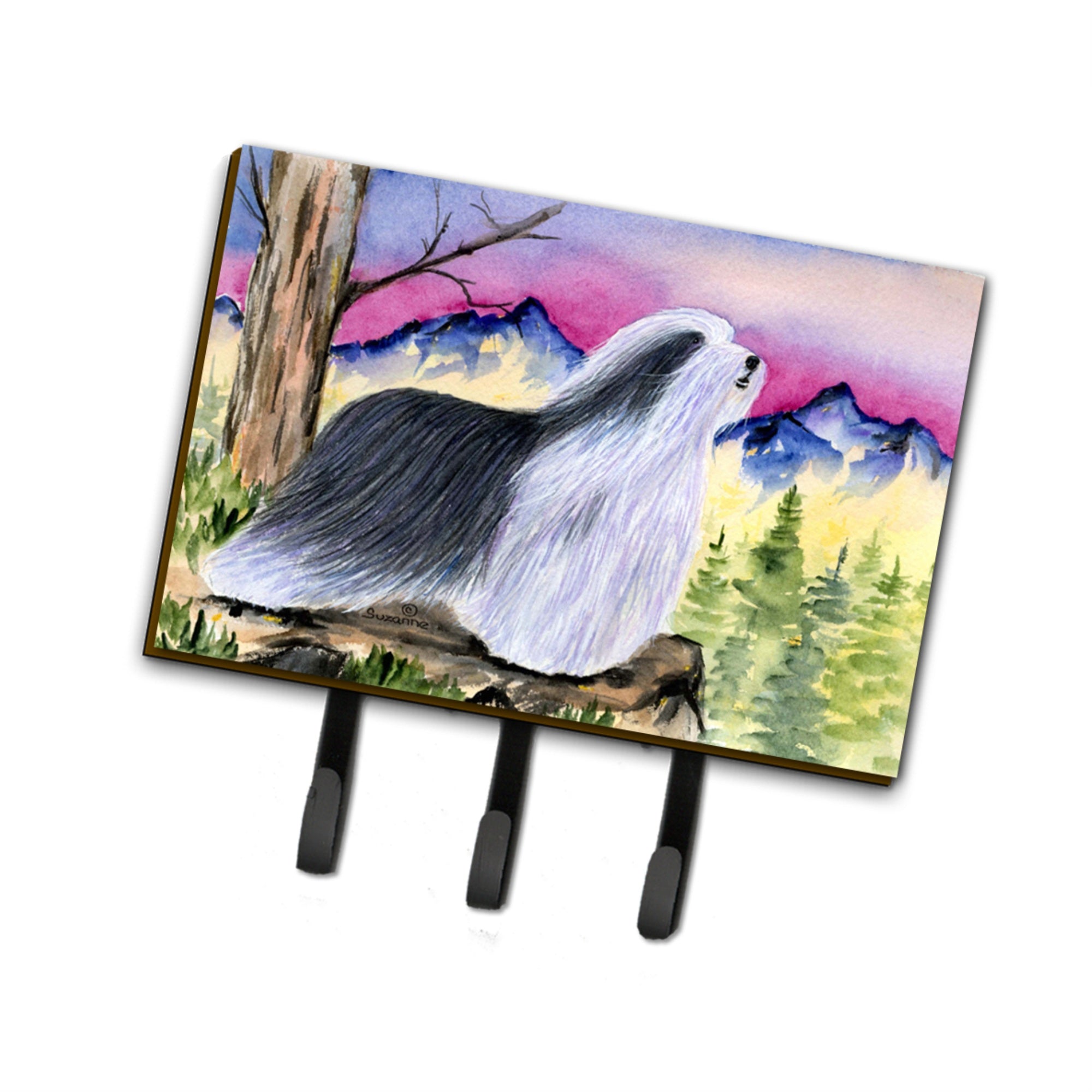 Caroline'S Treasures Ss8338Th68 Bearded Collie Leash Holder Or Key Hook, Large, Multicolor