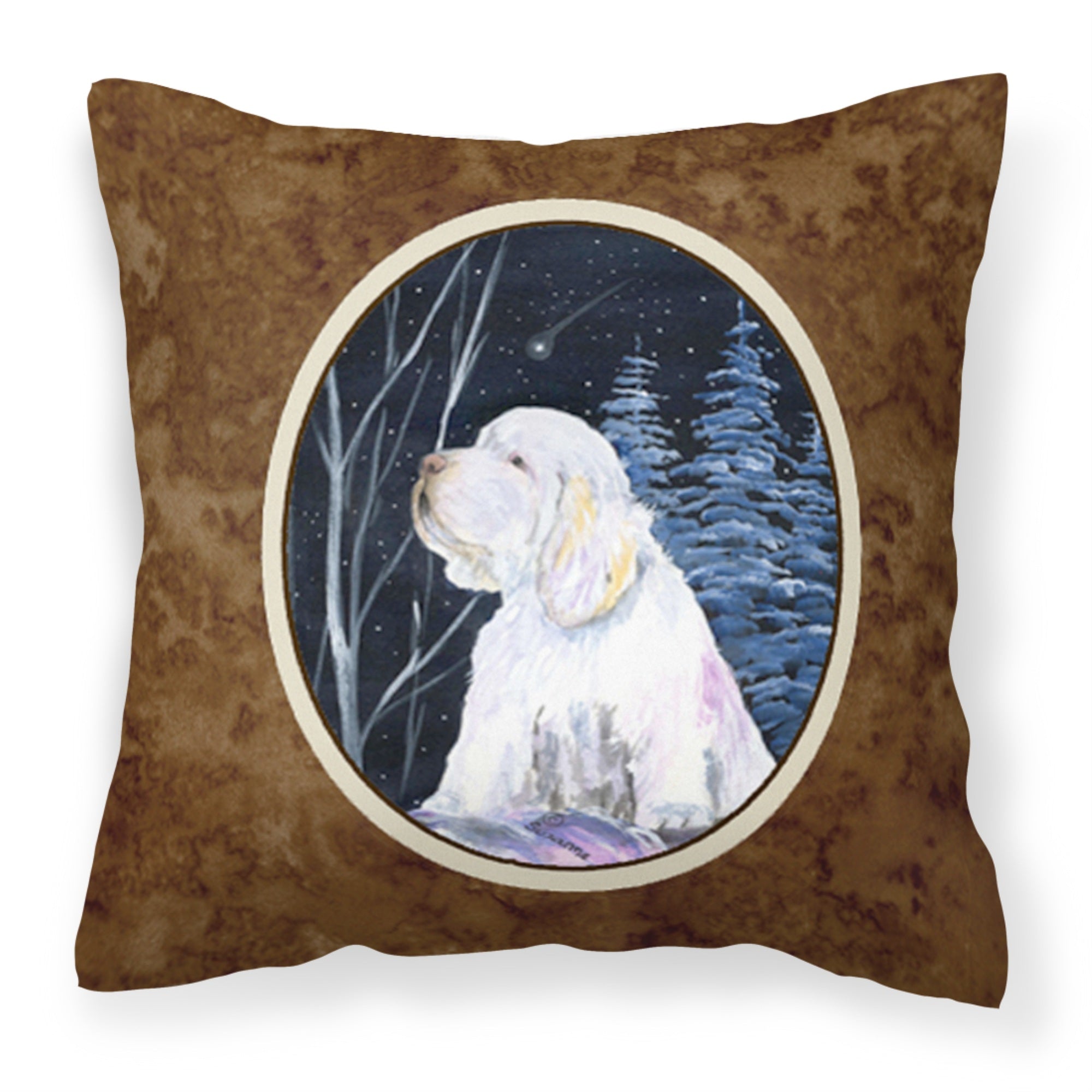 Caroline'S Treasures Ss8346Pw1414 Clumber Spaniel Decorative Canvas Fabric Pillow, Large, Multicolor