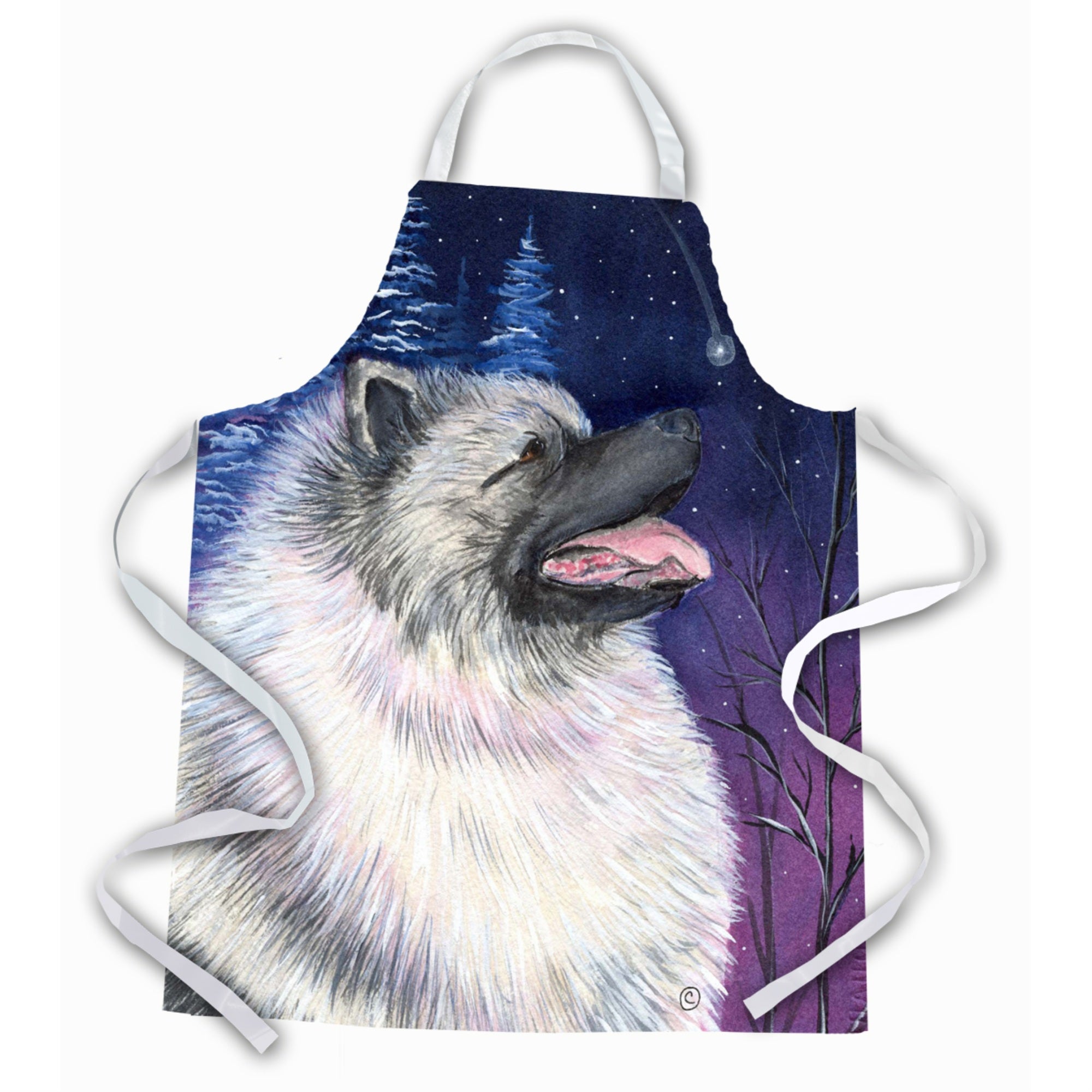 Caroline'S Treasures Ss8350Apron Starry Night Keeshond Apron, Large, Multicolor
