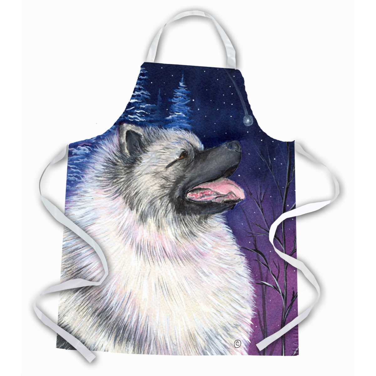 Caroline'S Treasures Ss8350Apron Starry Night Keeshond Apron, Large, Multicolor