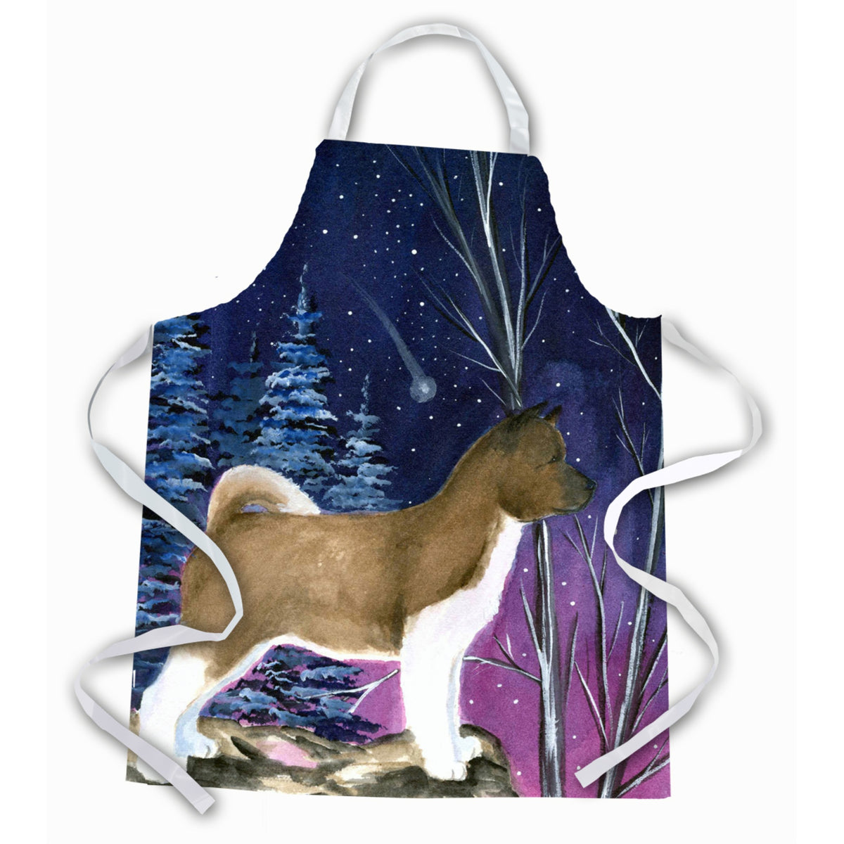 Caroline'S Treasures Ss8352Apron Starry Night Akita Apron, Large, Multicolor