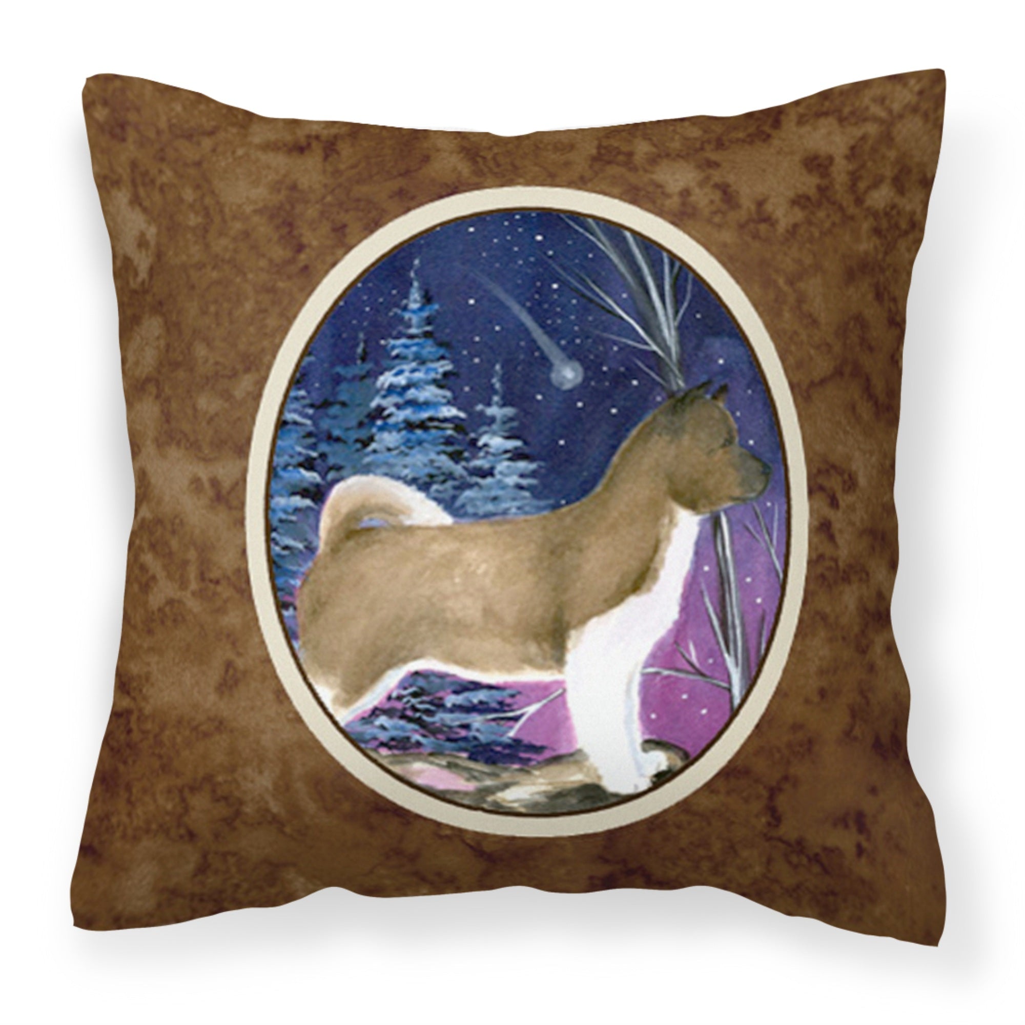 Caroline'S Treasures Ss8352Pw1414 Starry Night Akita Decorative Canvas Fabric Pillow, Large, Multicolor