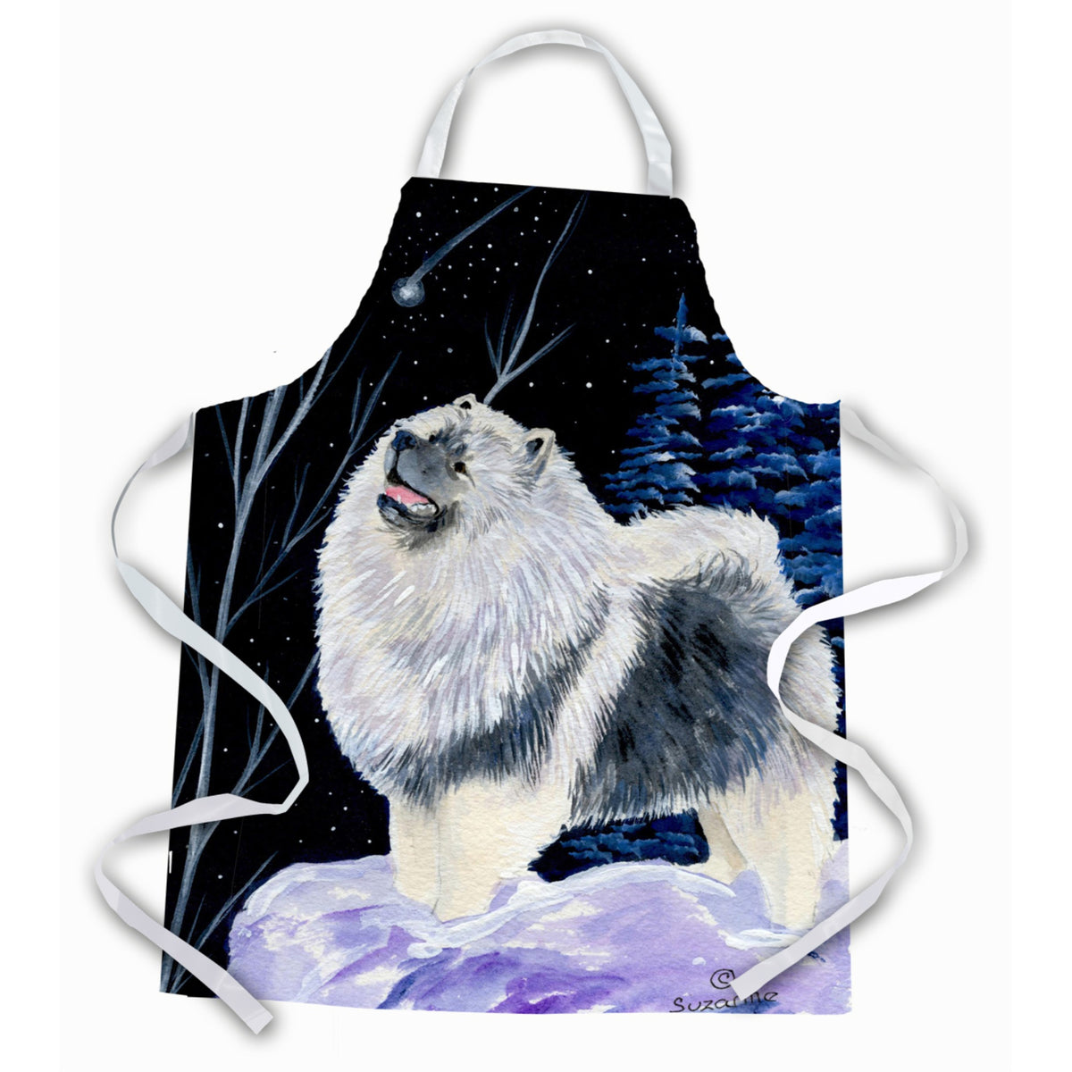 Caroline'S Treasures Ss8357Apron Starry Night Keeshond Apron, Large, Multicolor