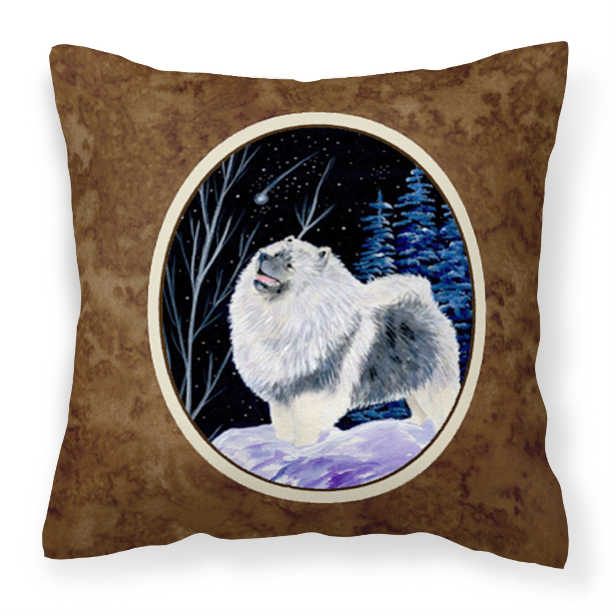 Caroline'S Treasures Ss8357Pw1414 Starry Night Keeshond Decorative Canvas Fabric Pillow, Large, Multicolor