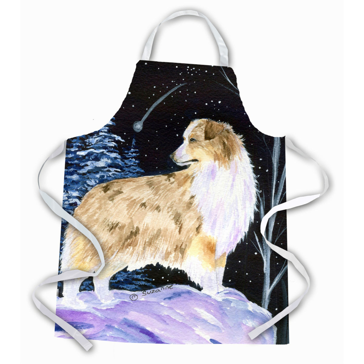 Caroline'S Treasures Ss8359Apron Starry Night Australian Shepherd Apron, Large, Multicolor