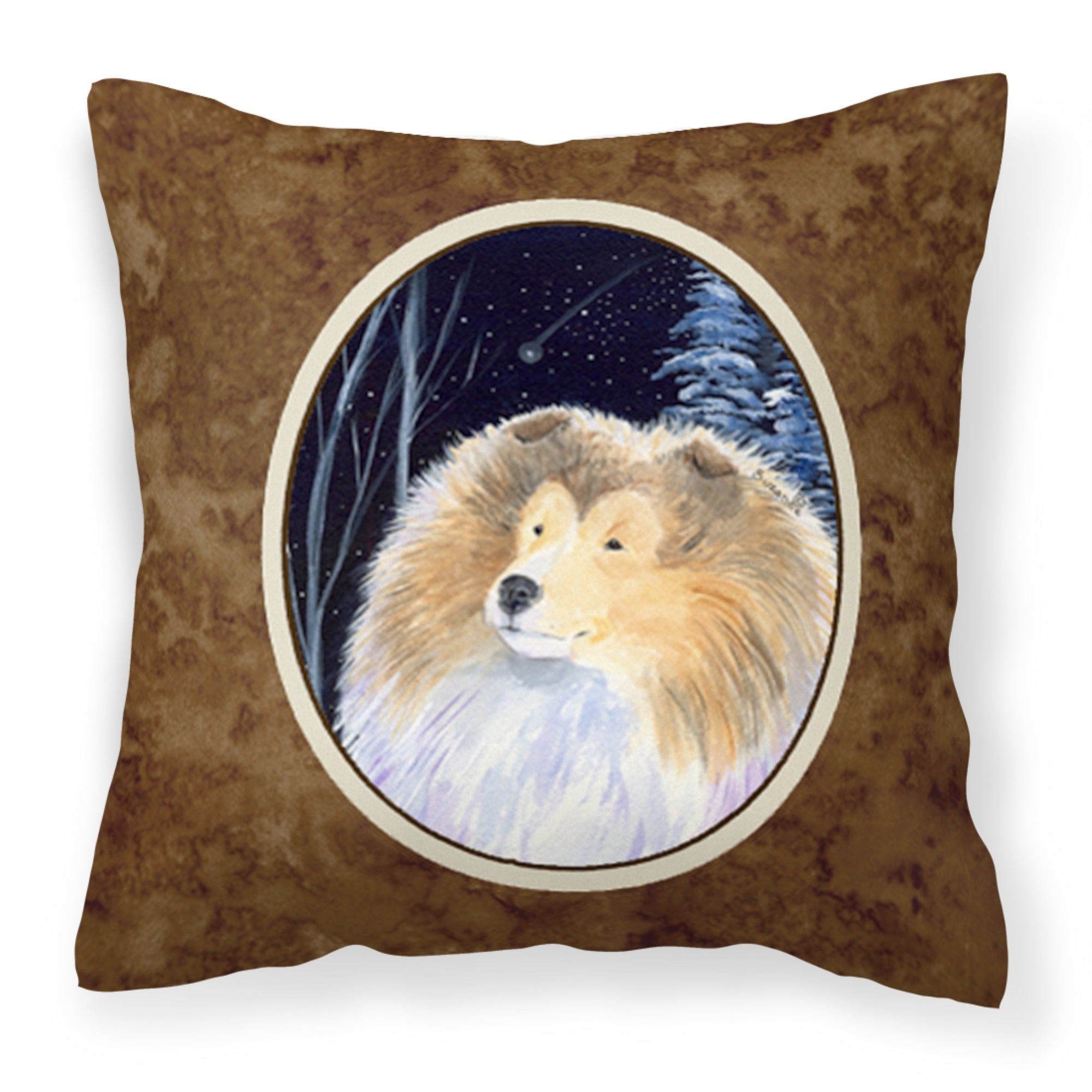Caroline'S Treasures Ss8360Pw1414 Starry Night Collie Decorative Canvas Fabric Pillow, Large, Multicolor