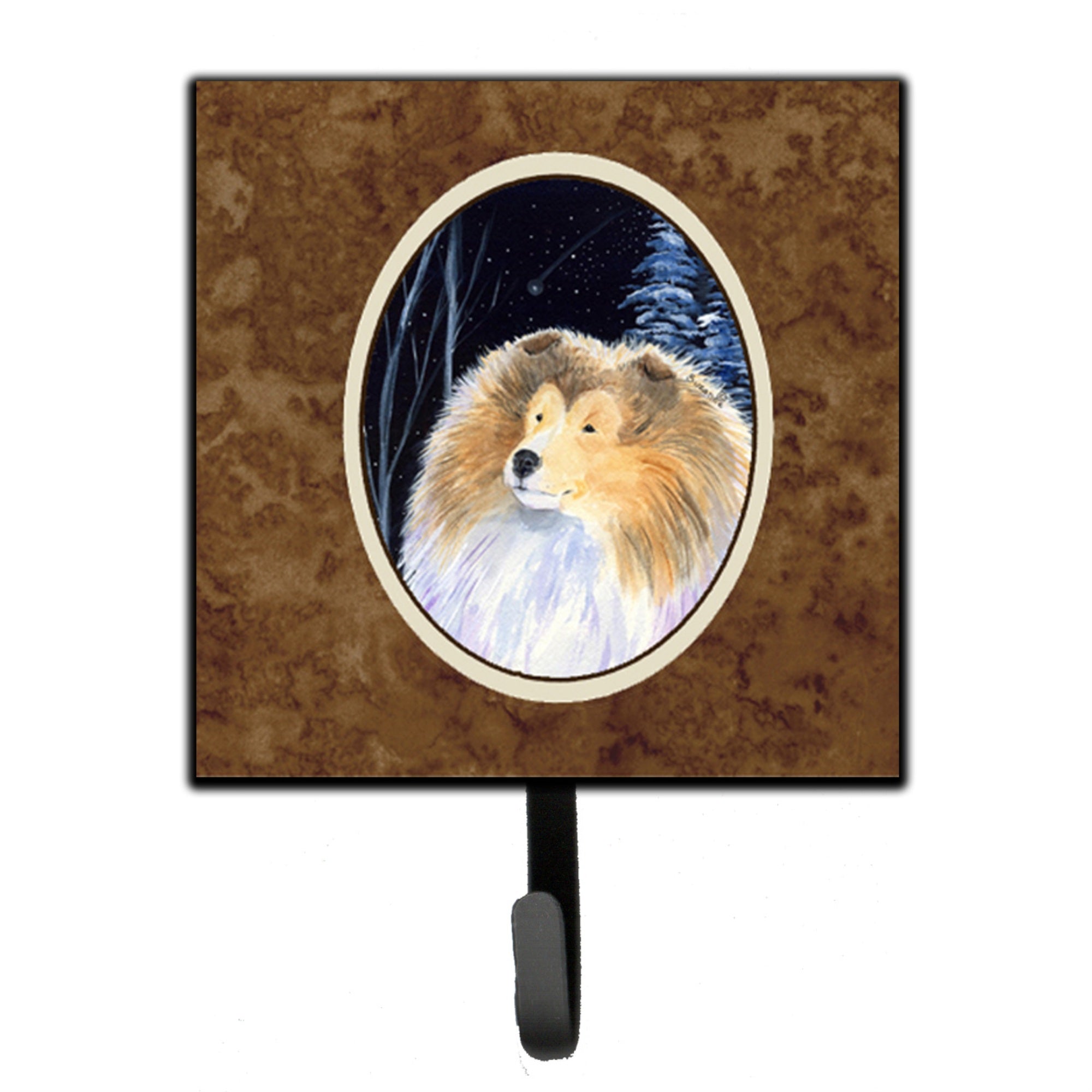 Caroline'S Treasures Ss8360Sh4 Starry Night Collie Leash Holder Or Key Hook, Small, Multicolor