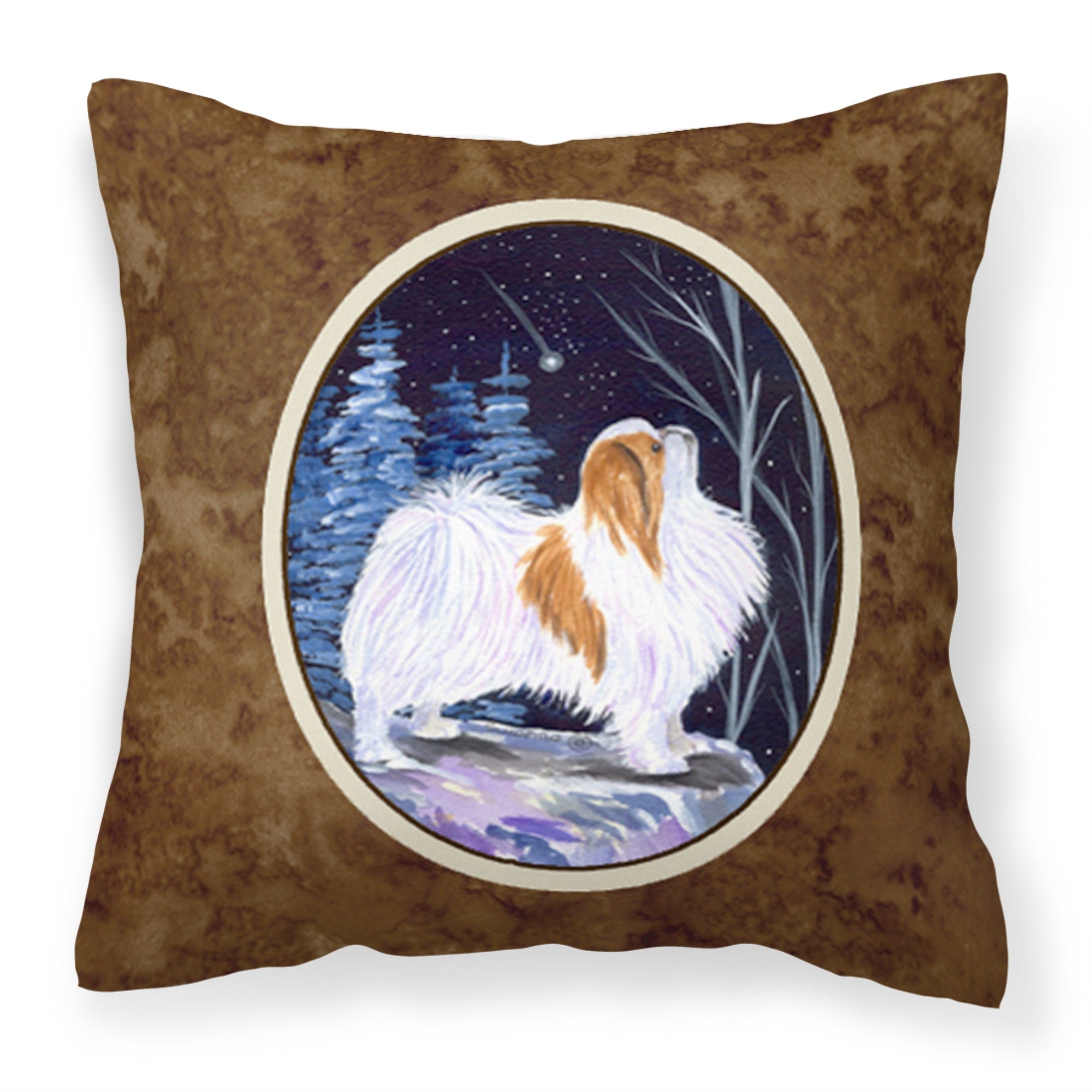 Caroline'S Treasures Ss8363Pw1414 Starry Night Japanese Chin Fabric Pillow, Large, Multicolor