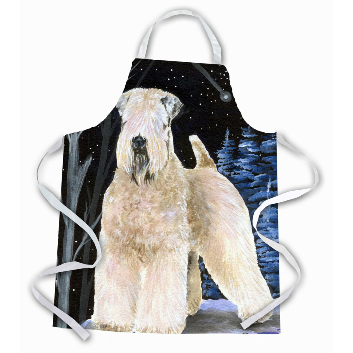 Caroline'S Treasures Ss8364Apron Starry Night Wheaten Terrier Soft Coated Apron, Large, Multicolor