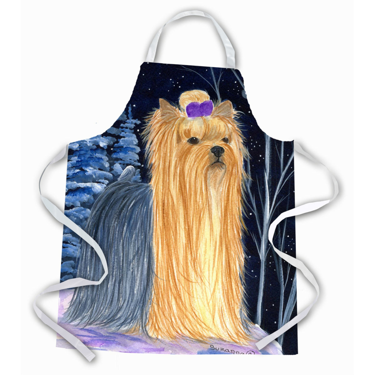 Caroline'S Treasures Ss8365Apron Starry Night Yorkie Apron, Large, Multicolor