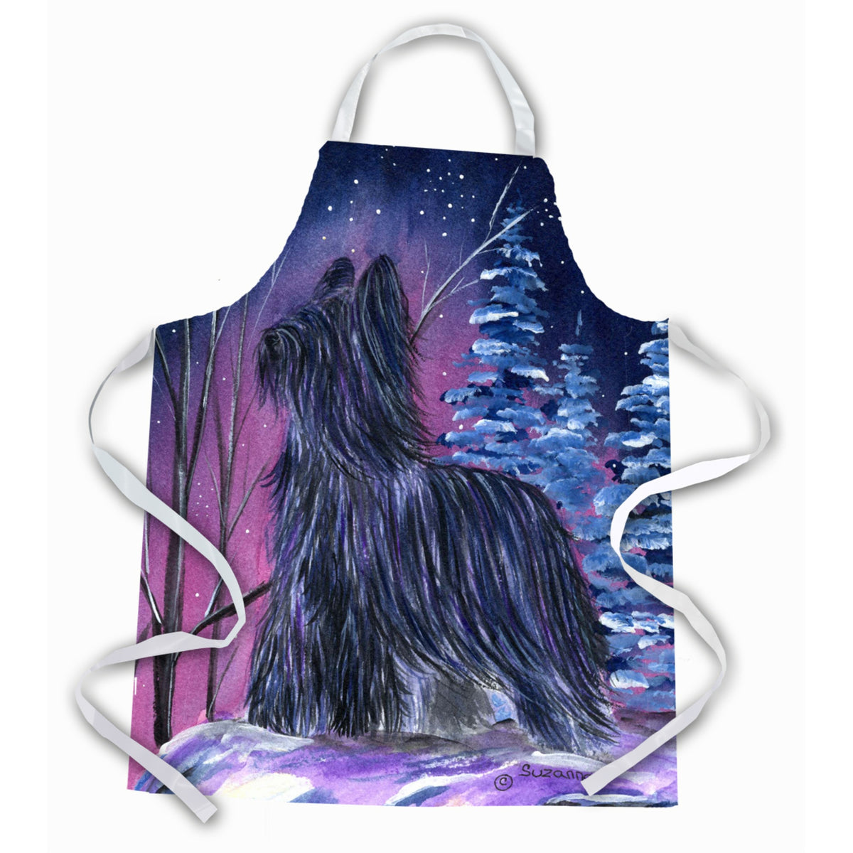 Caroline'S Treasures Ss8366Apron Starry Night Briard Apron, Large, Multicolor