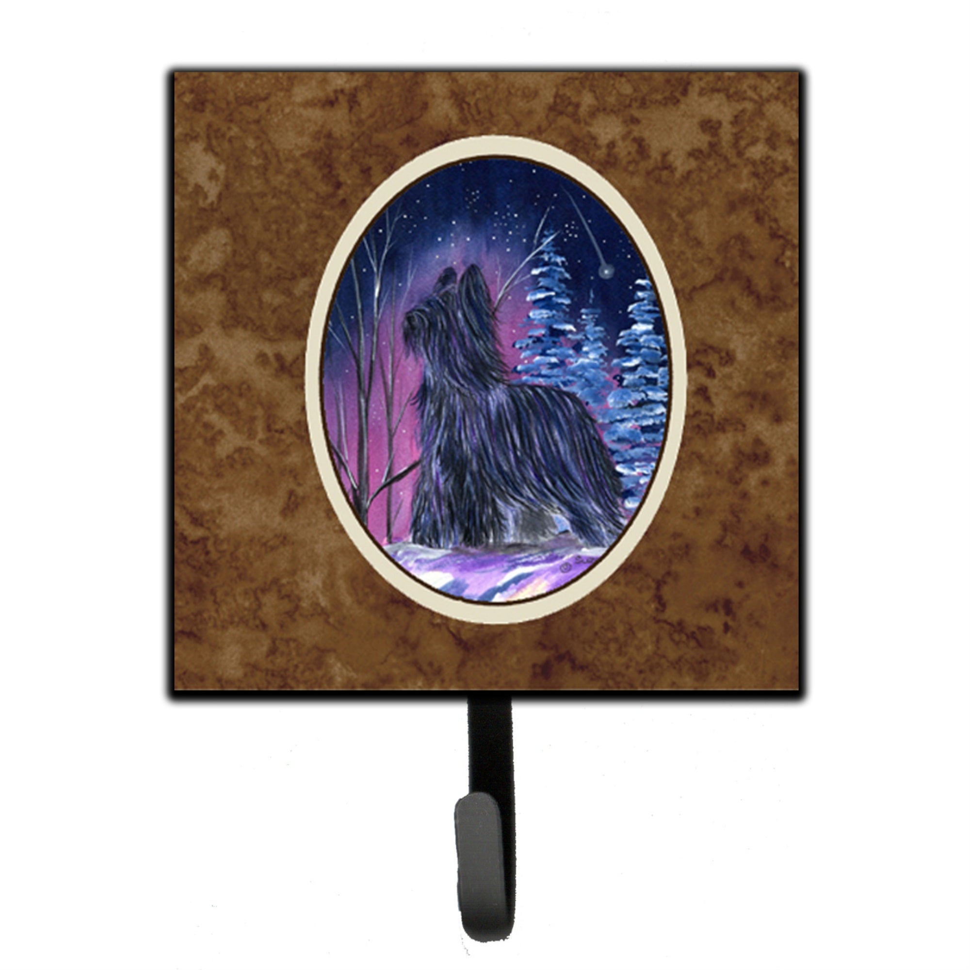 Caroline'S Treasures Ss8366Sh4 Starry Night Briard Leash Holder Or Key Hook, Small, Multicolor