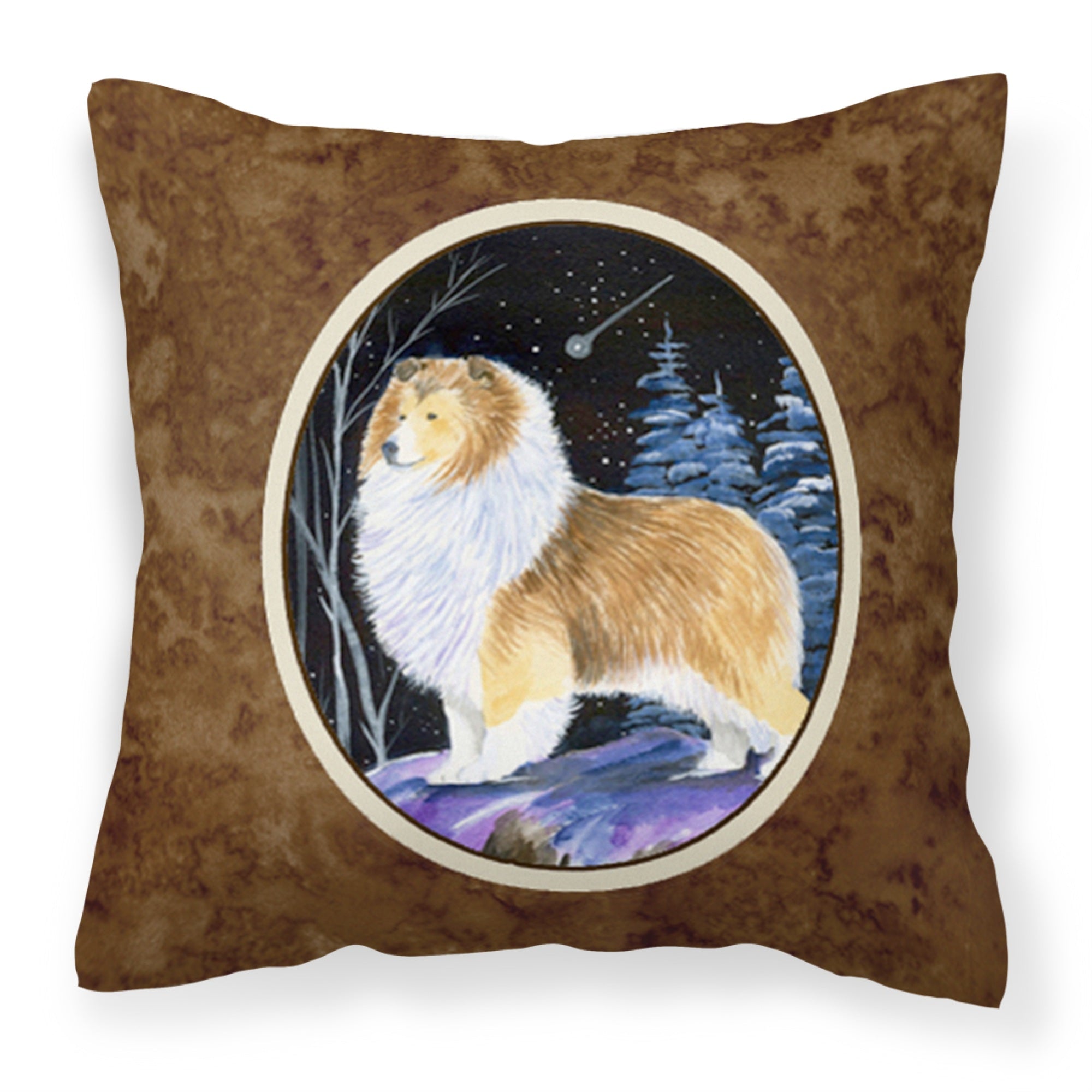 Caroline'S Treasures Ss8368Pw1414 Starry Night Sheltie Decorative Canvas Fabric Pillow, Large, Multicolor