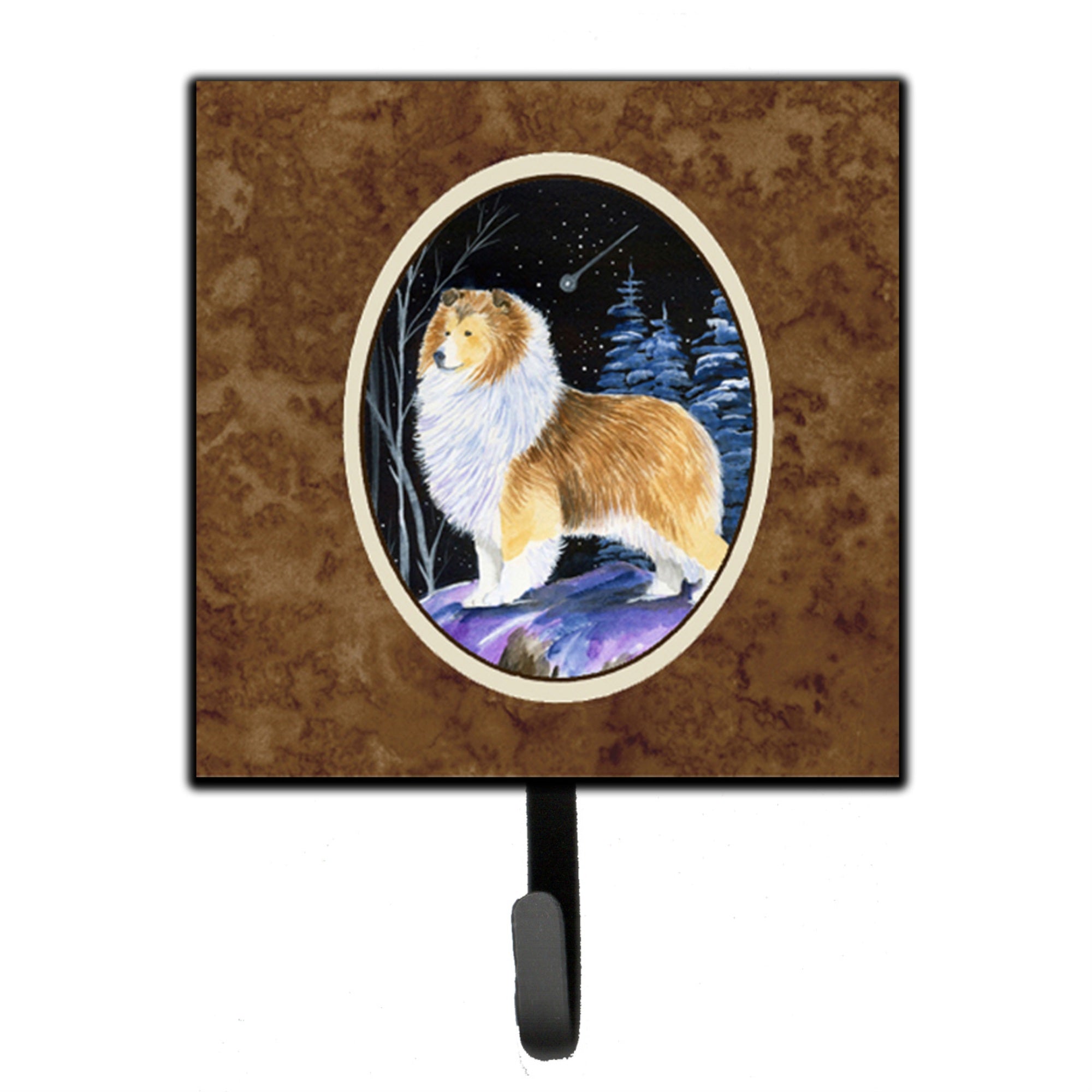 Caroline'S Treasures Ss8368Sh4 Starry Night Sheltie Leash Holder Or Key Hook, Small, Multicolor
