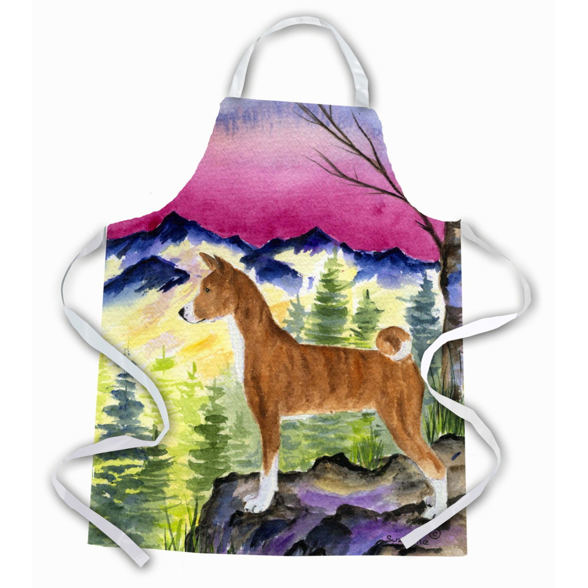 Caroline'S Treasures Ss8371Apron Basenji Apron, Large, Multicolor