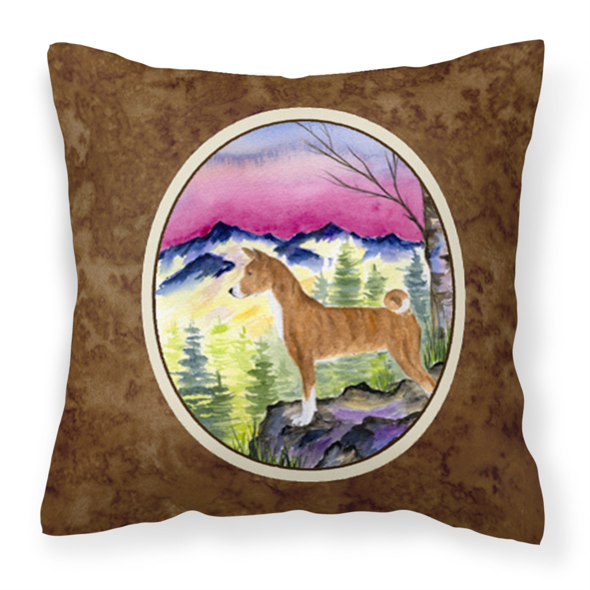 Caroline'S Treasures Ss8371Pw1414 Basenji Decorative Canvas Fabric Pillow, Large, Multicolor