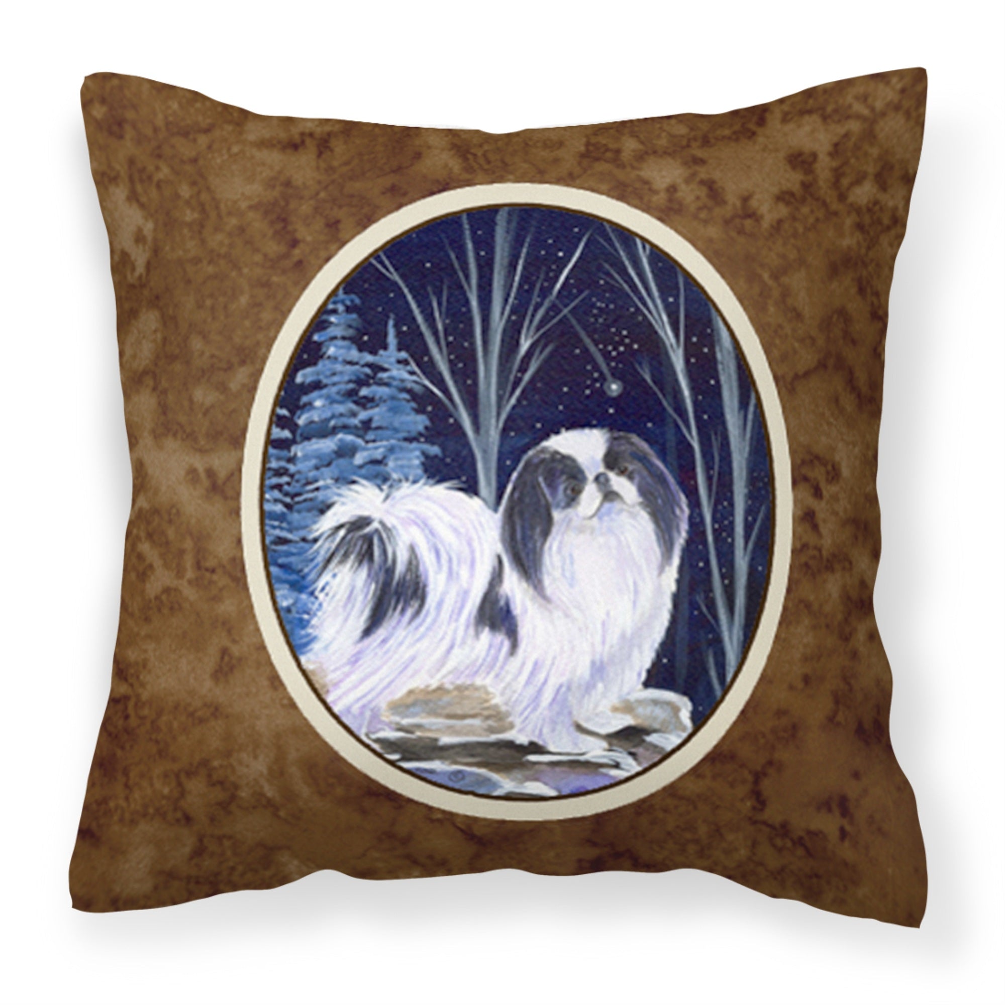 Caroline'S Treasures Ss8374Pw1414 Starry Night Japanese Chin Fabric Pillow, Large, Multicolor