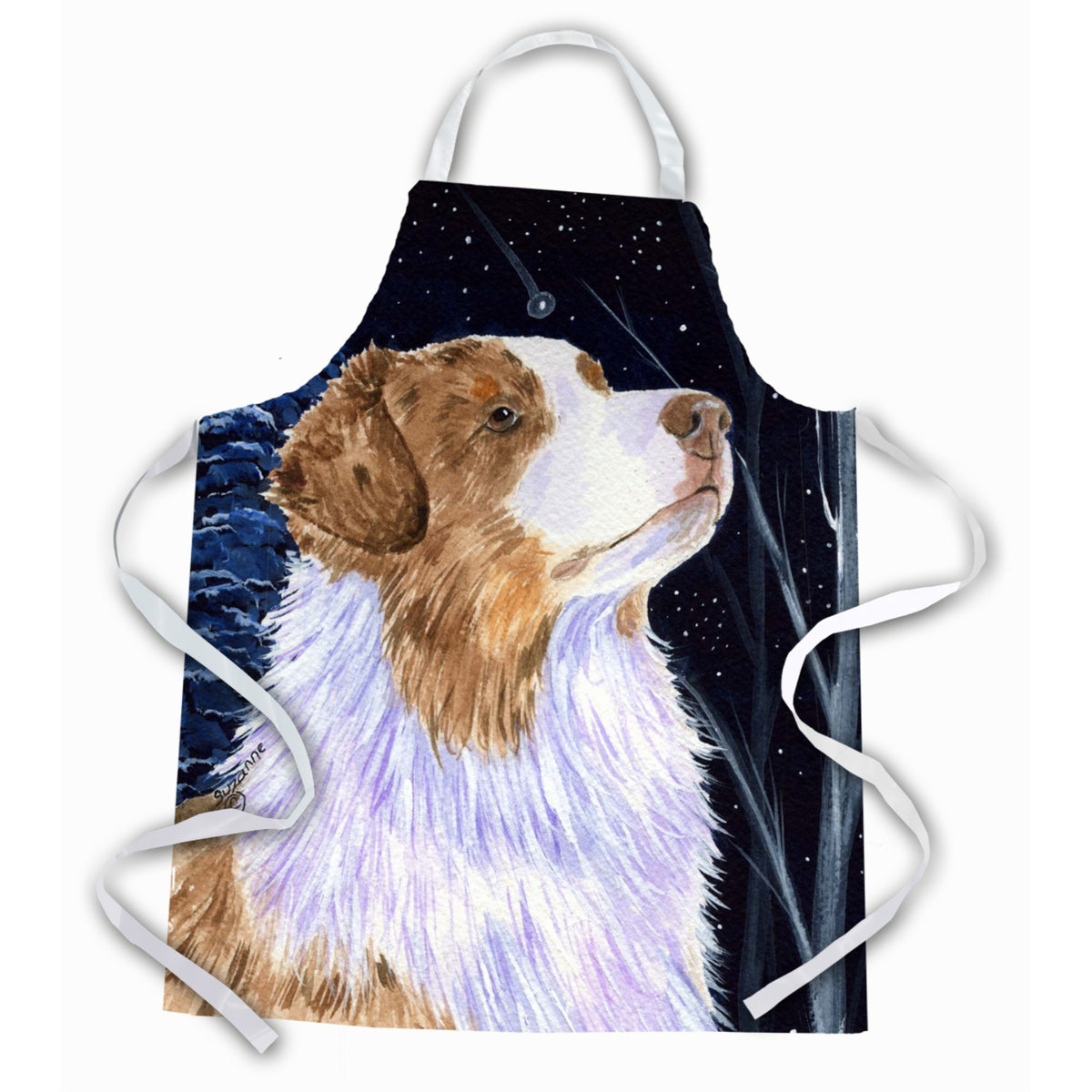 Caroline'S Treasures Ss8375Apron Starry Night Australian Shepherd Apron, Large, Multicolor