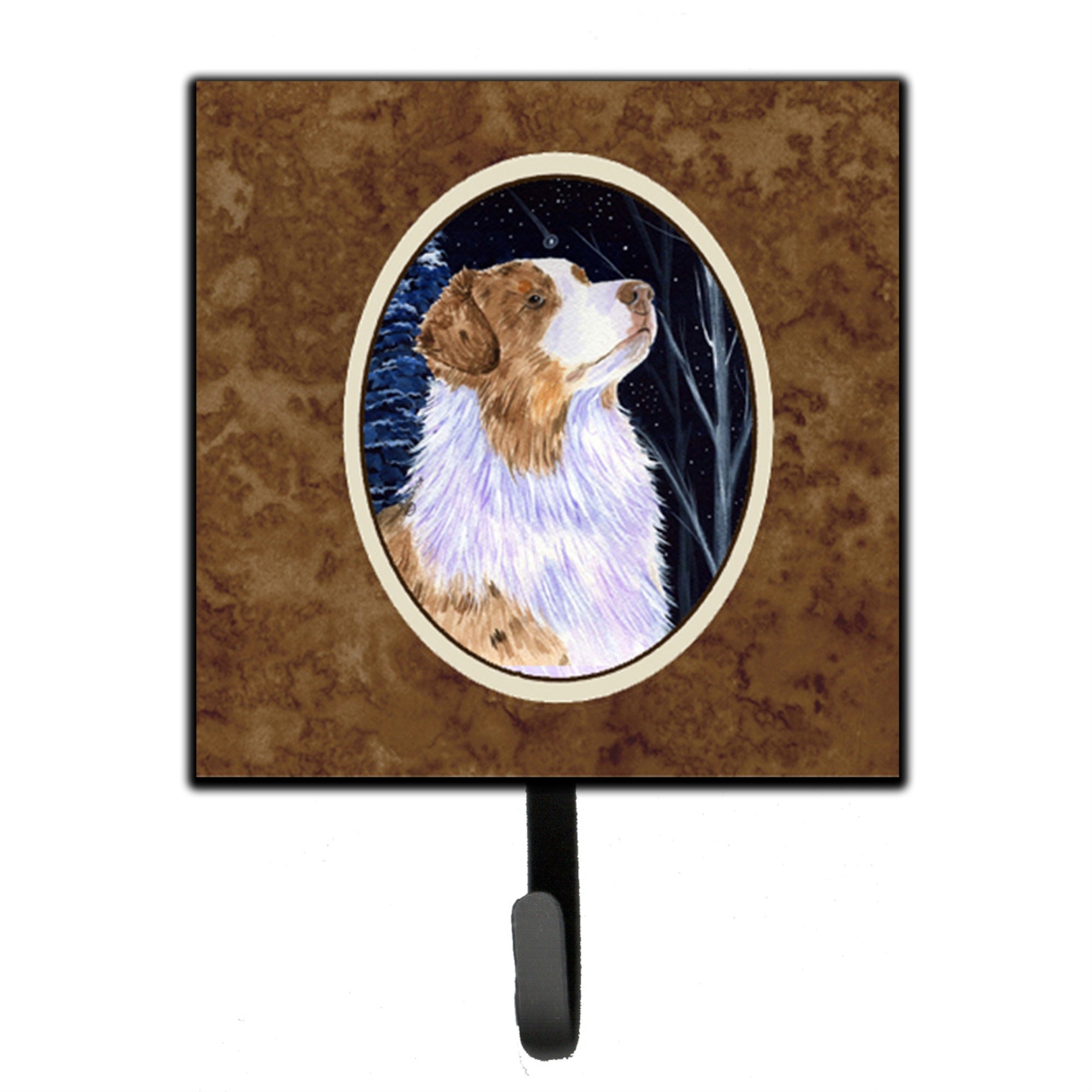 Caroline'S Treasures Ss8375Sh4 Starry Night Australian Shepherd Leash Holder Or Key Hook, Small, Multicolor