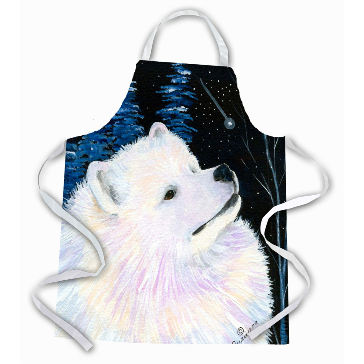 Caroline'S Treasures Ss8376Apron Starry Night Samoyed Apron, Large, Multicolor