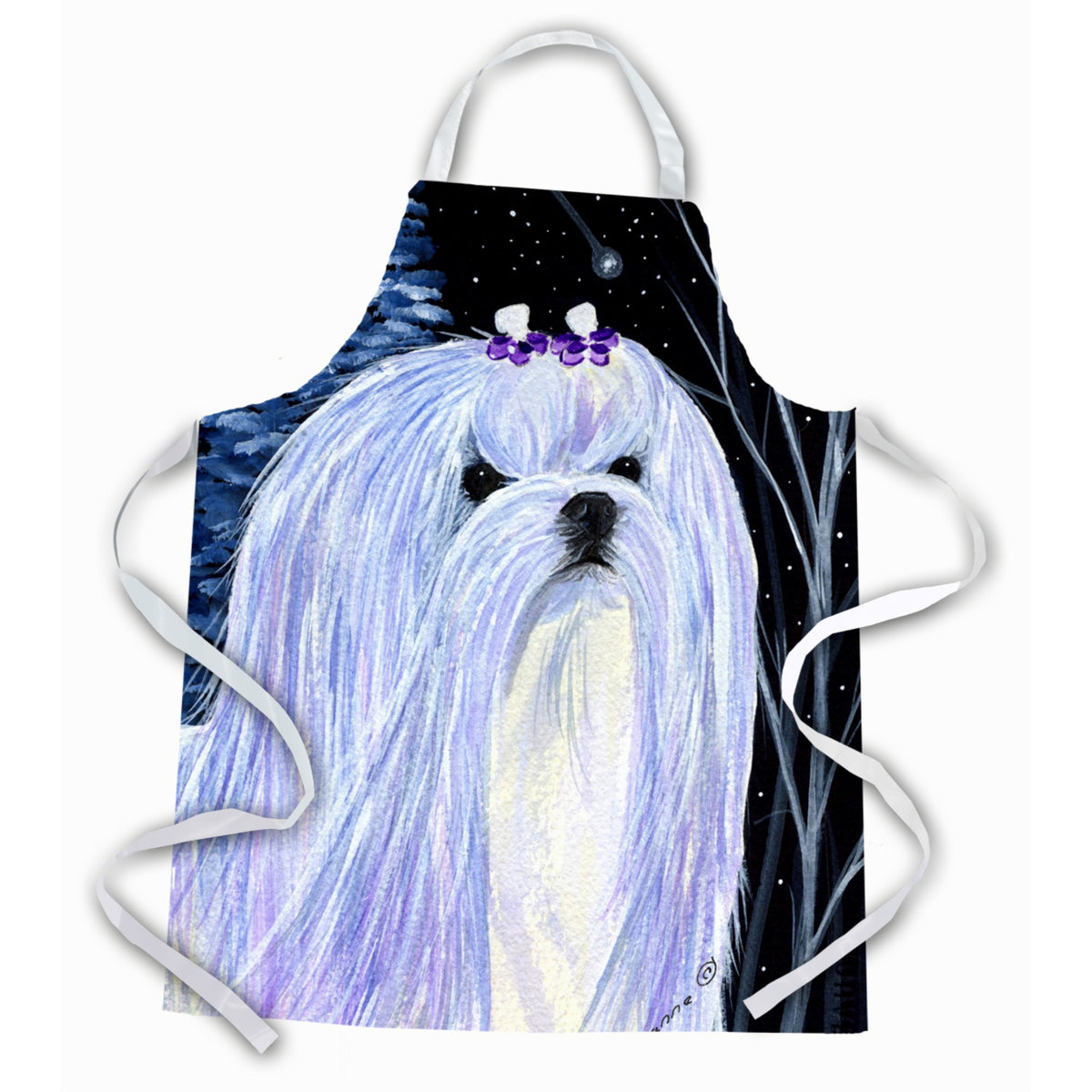 Caroline'S Treasures Ss8378Apron Starry Night Maltese Apron, Large, Multicolor