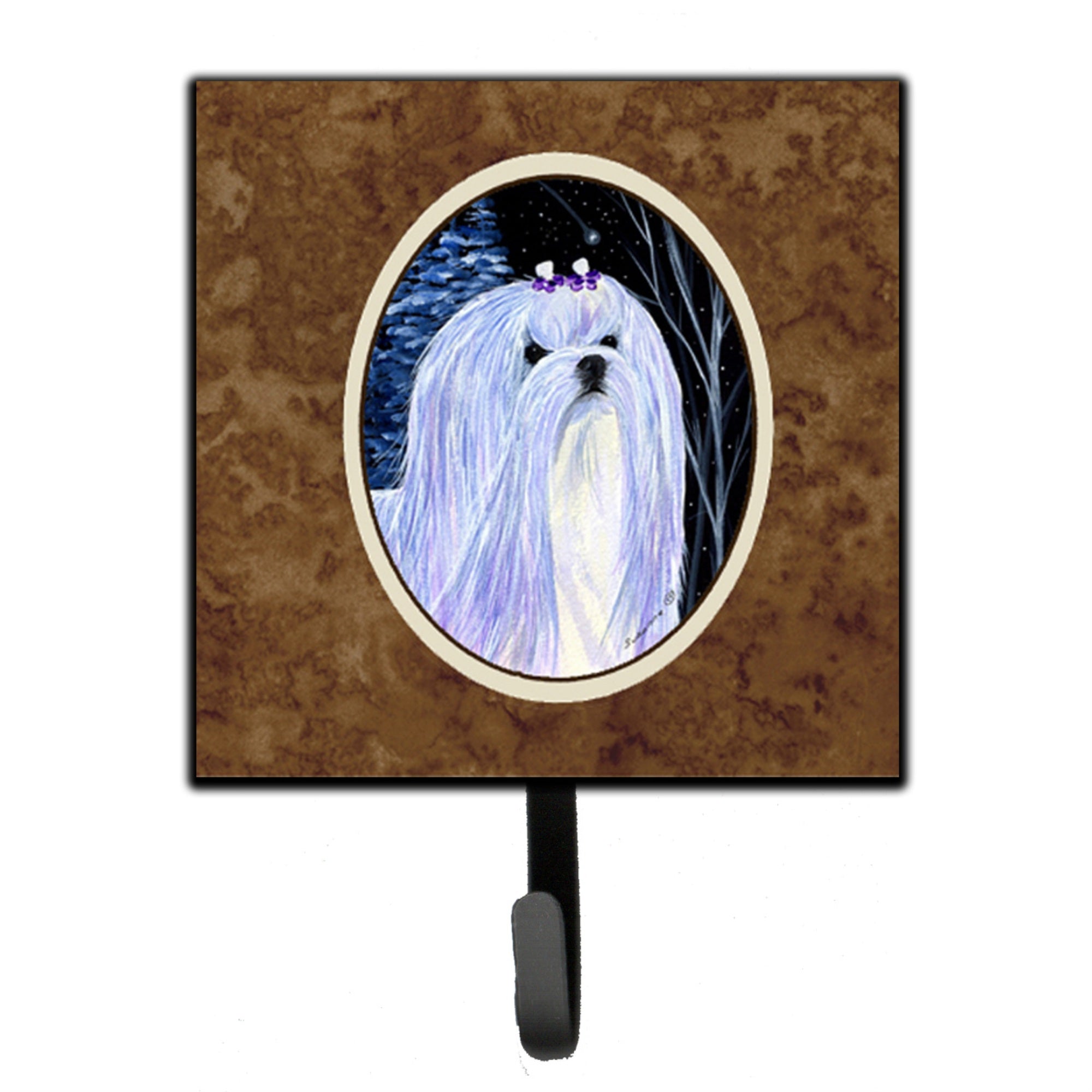 Caroline'S Treasures Ss8378Sh4 Starry Night Maltese Leash Holder Or Key Hook, Small, Multicolor