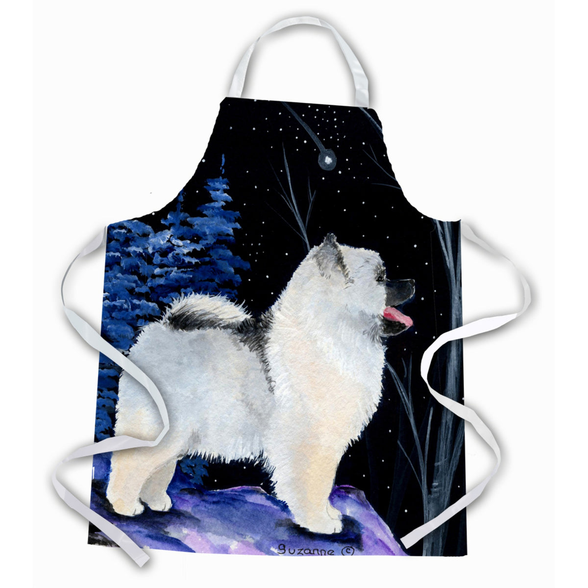 Caroline'S Treasures Ss8380Apron Starry Night Keeshond Apron, Large, Multicolor