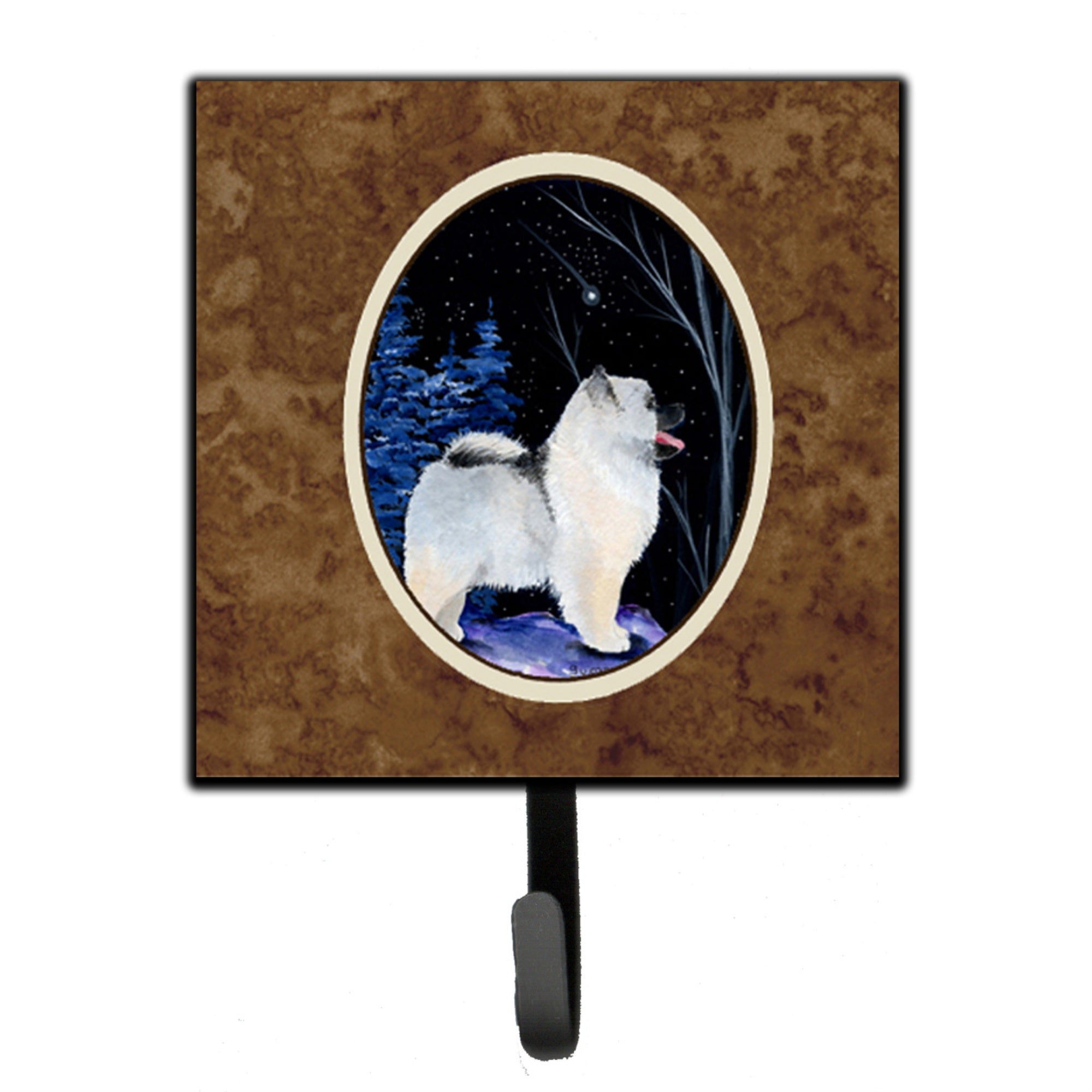 Caroline'S Treasures Ss8380Sh4 Starry Night Keeshond Leash Holder Or Key Hook, Small, Multicolor