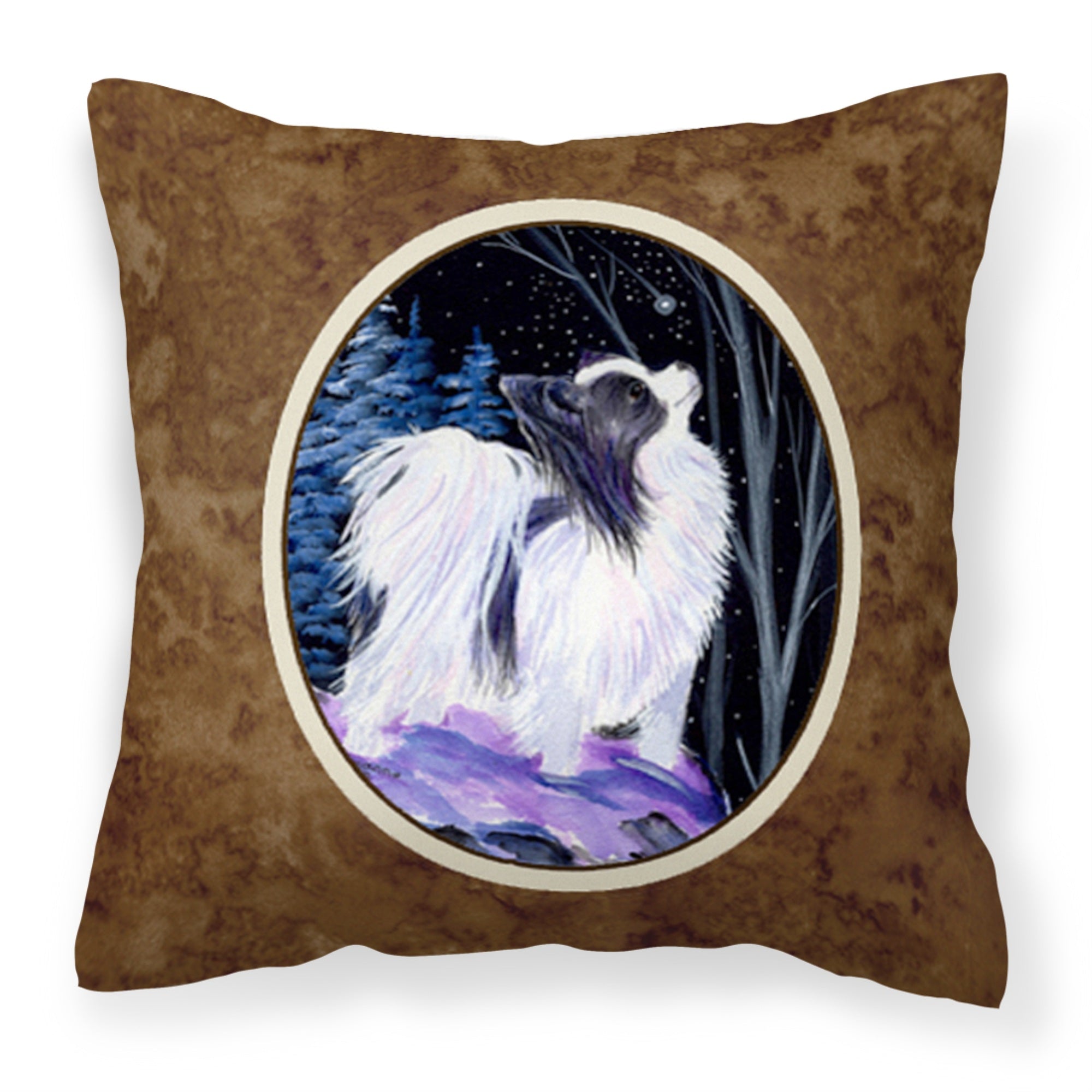 Caroline'S Treasures Ss8383Pw1414 Starry Night Papillon Decorative Canvas Fabric Pillow, Large, Multicolor