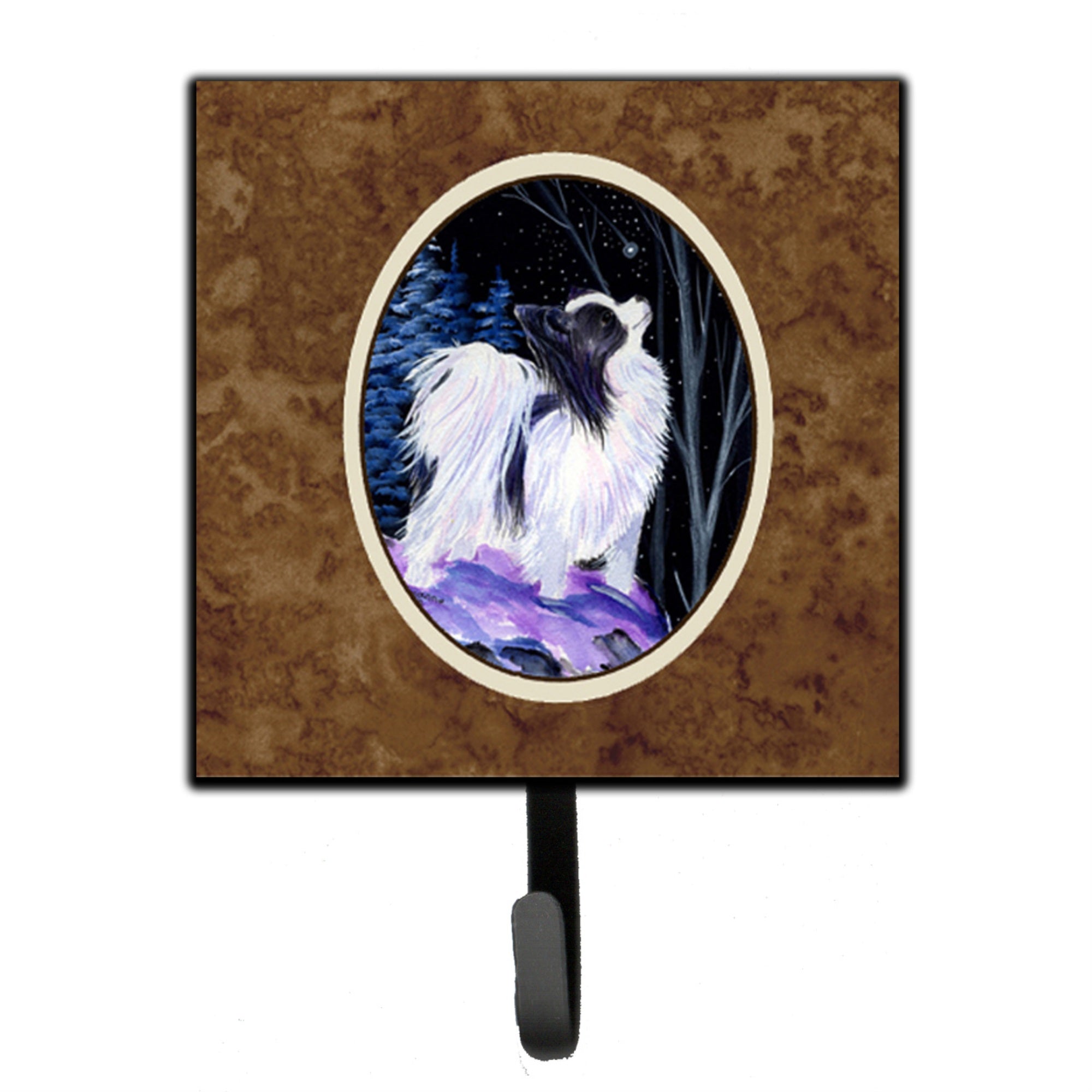 Caroline'S Treasures Starry Night Papillon Leash Holder Or Key Hooks, Small, Multicolor