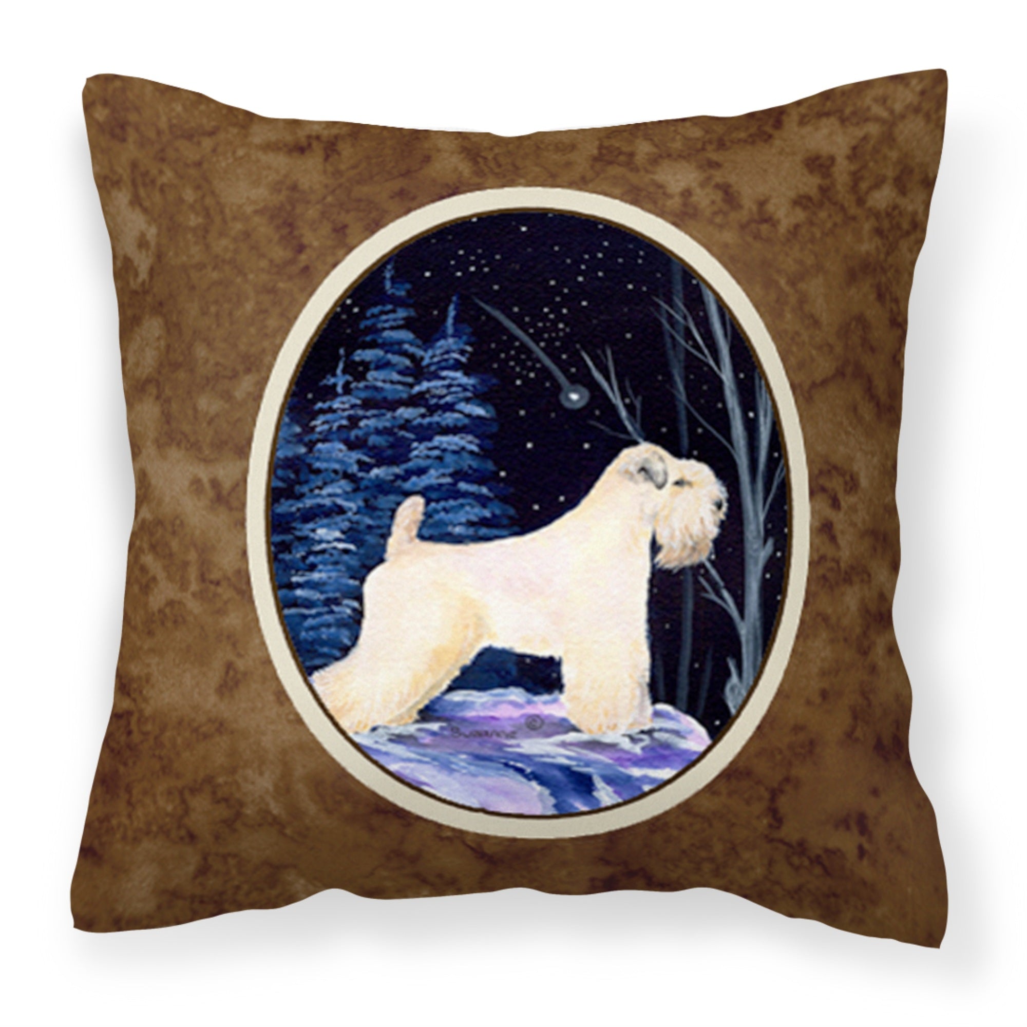 Caroline'S Treasures Ss8386Pw1414 Starry Night Wheaten Terrier Soft Coated Pillow, Large, Multicolor