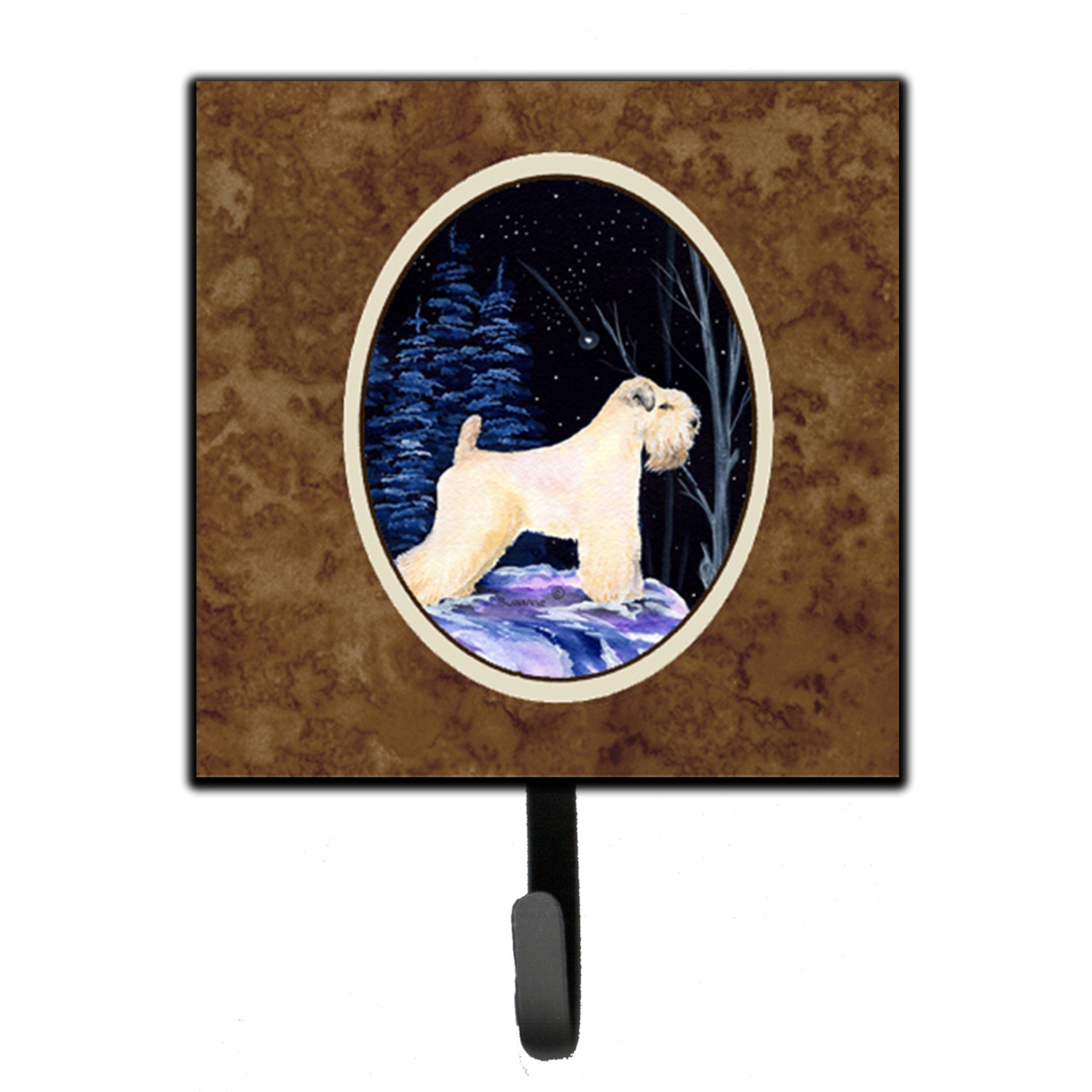 Caroline'S Treasures Ss8386Sh4 Starry Night Wheaten Terrier Soft Coated Leash Holder Or Key Hook, Small, Multicolor