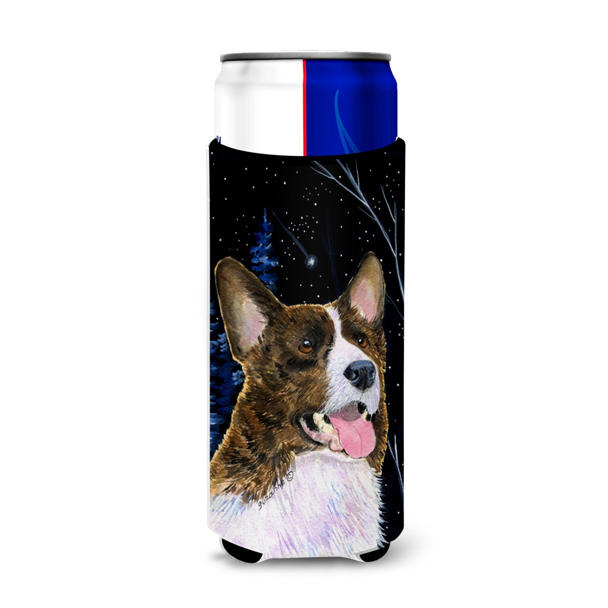 Starry Night Corgi Ultra Beverage Insulators For Slim Cans Ss8387Muk