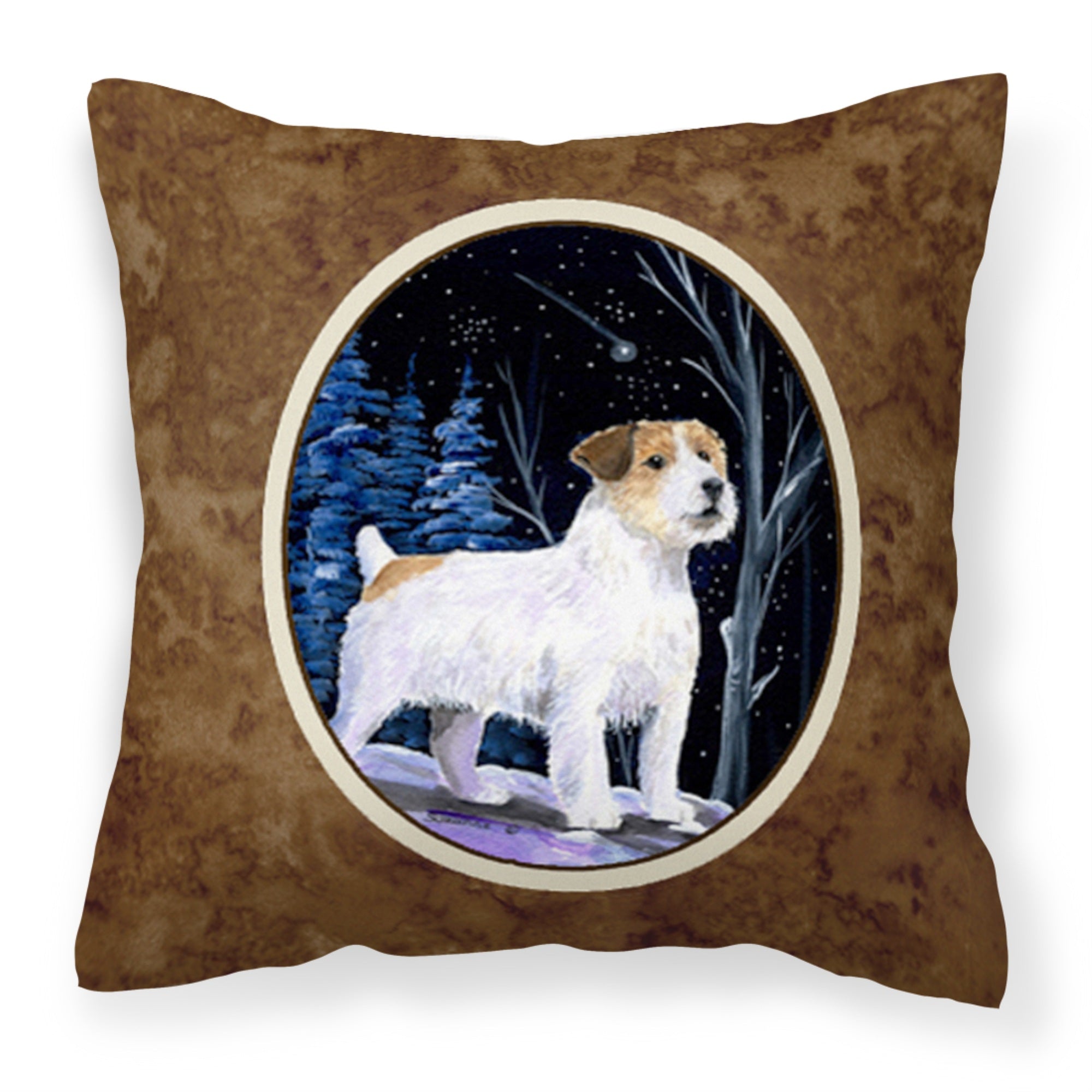 Caroline'S Treasures Ss8388Pw1414 Starry Night Jack Russell Terrier Fabric Pillow, Large, Multicolor