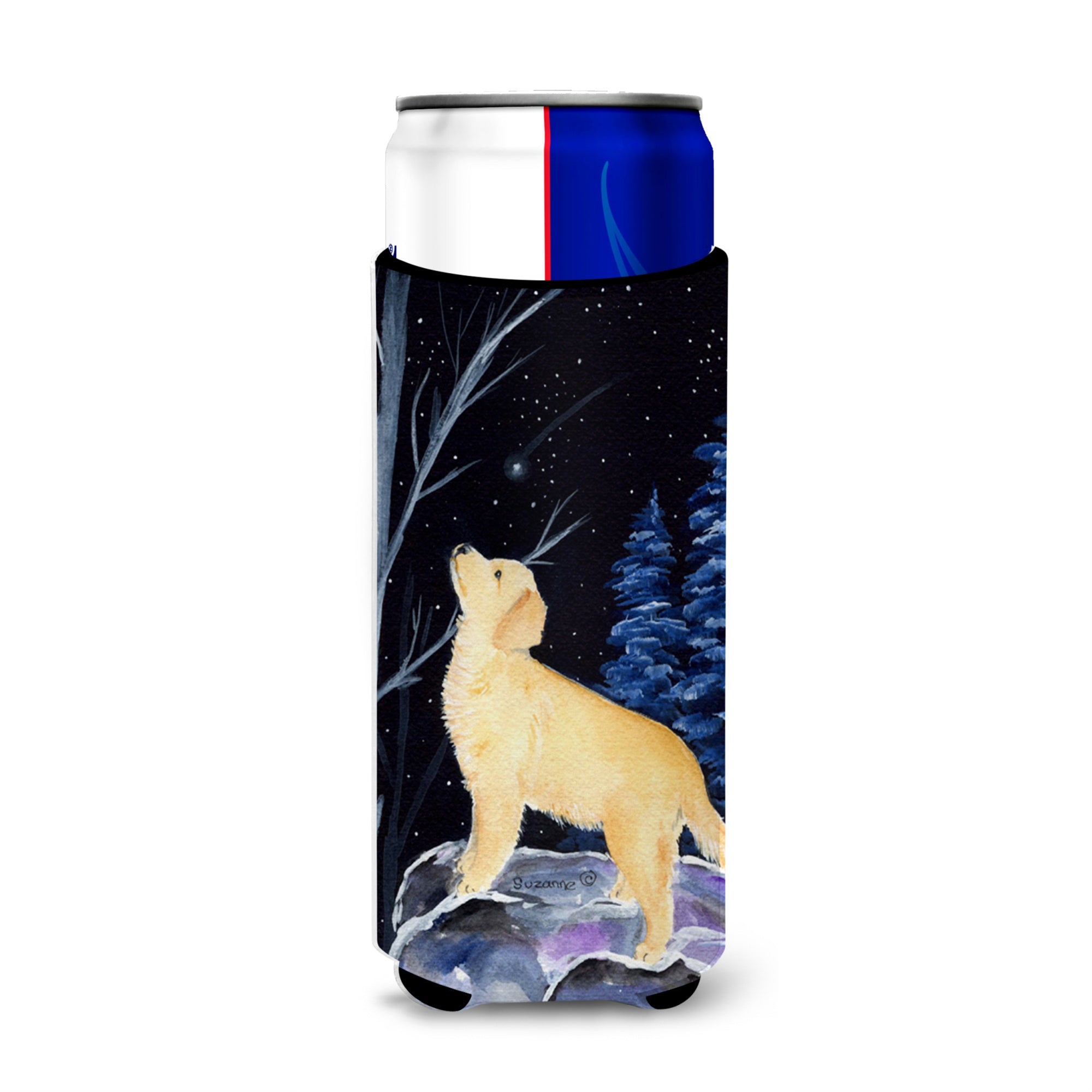 Starry Night Golden Retriever Ultra Beverage Insulators For Slim Cans Ss8392Muk