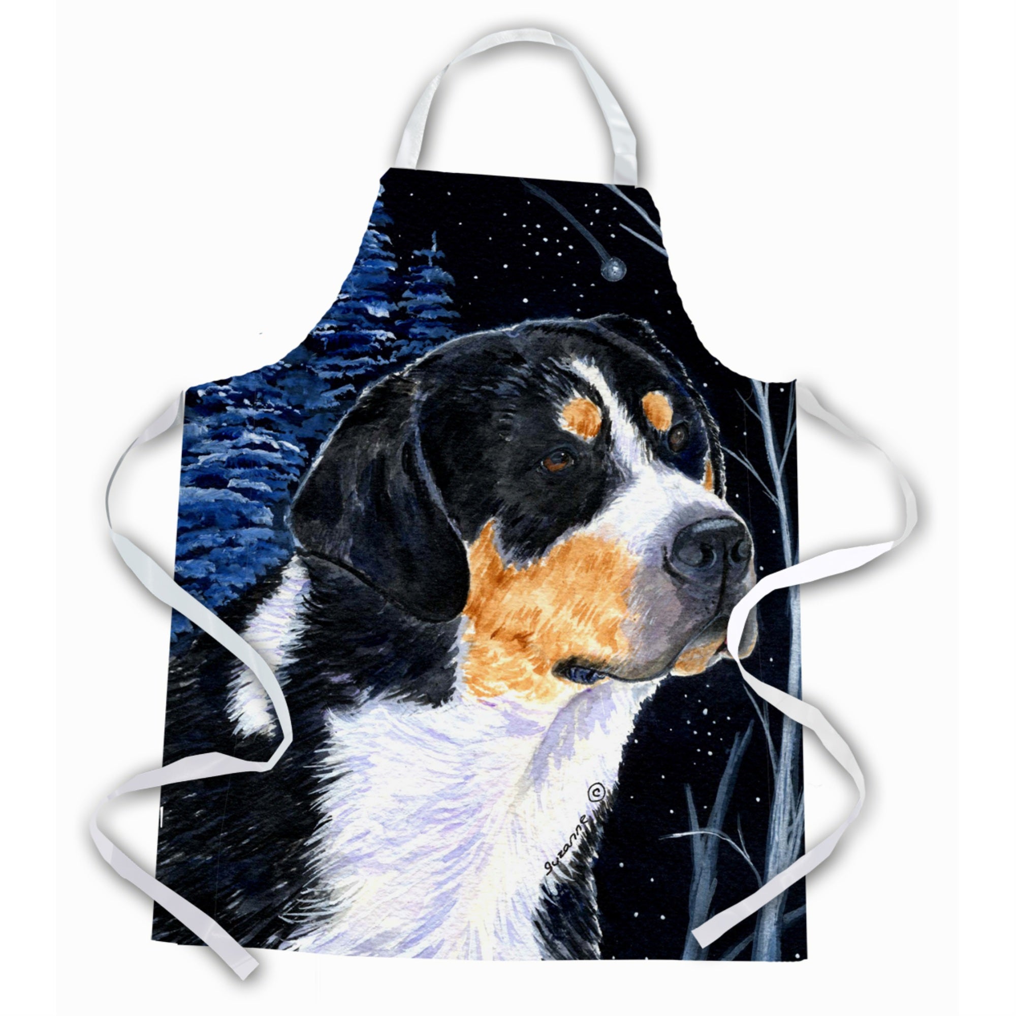 Caroline'S Treasures Ss8393Apron Starry Night Bernese Mountain Dog Apron, Large, Multicolor