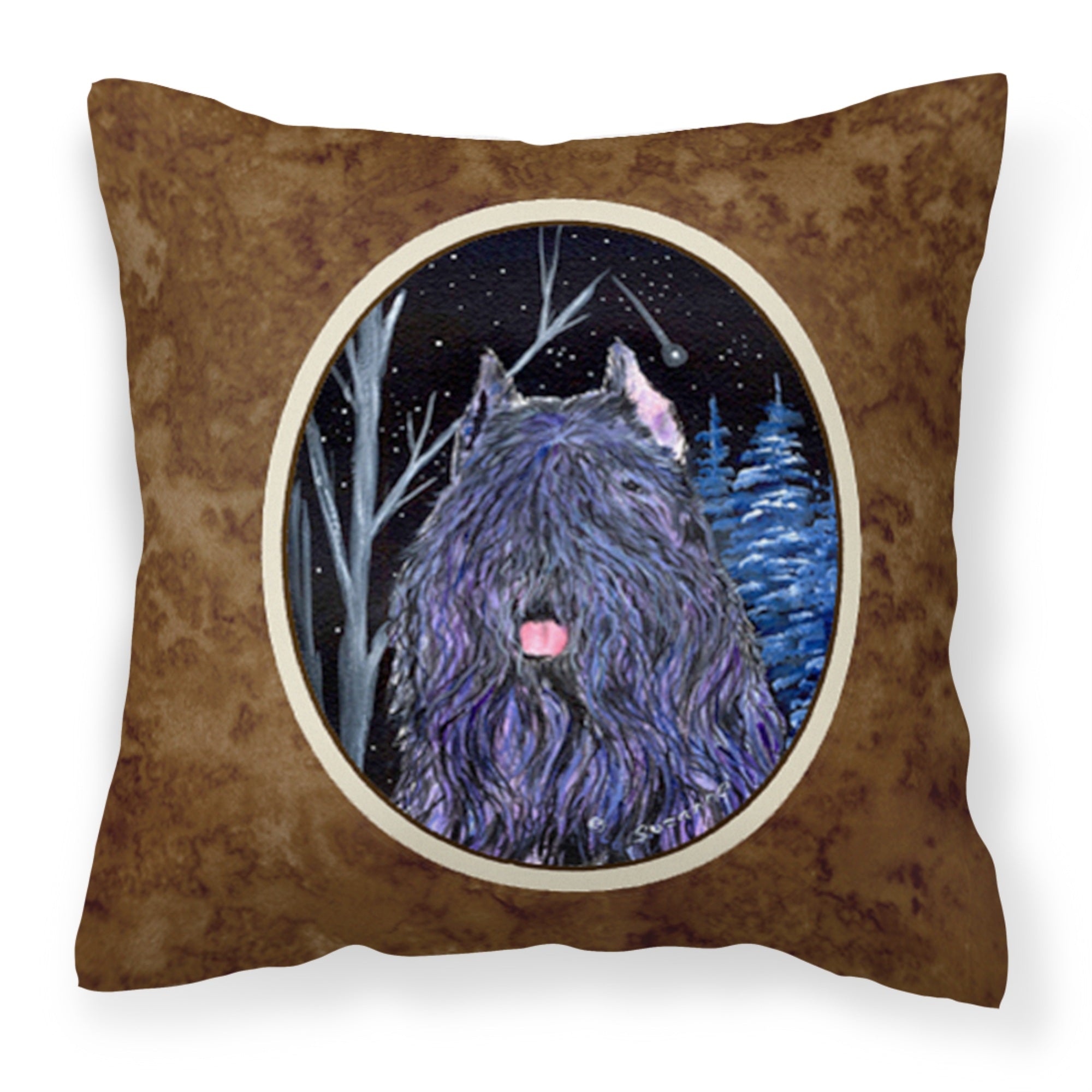 Caroline'S Treasures Ss8394Pw1414 Starry Night Bouvier Des Flandres Fabric Pillow, Large, Multicolor