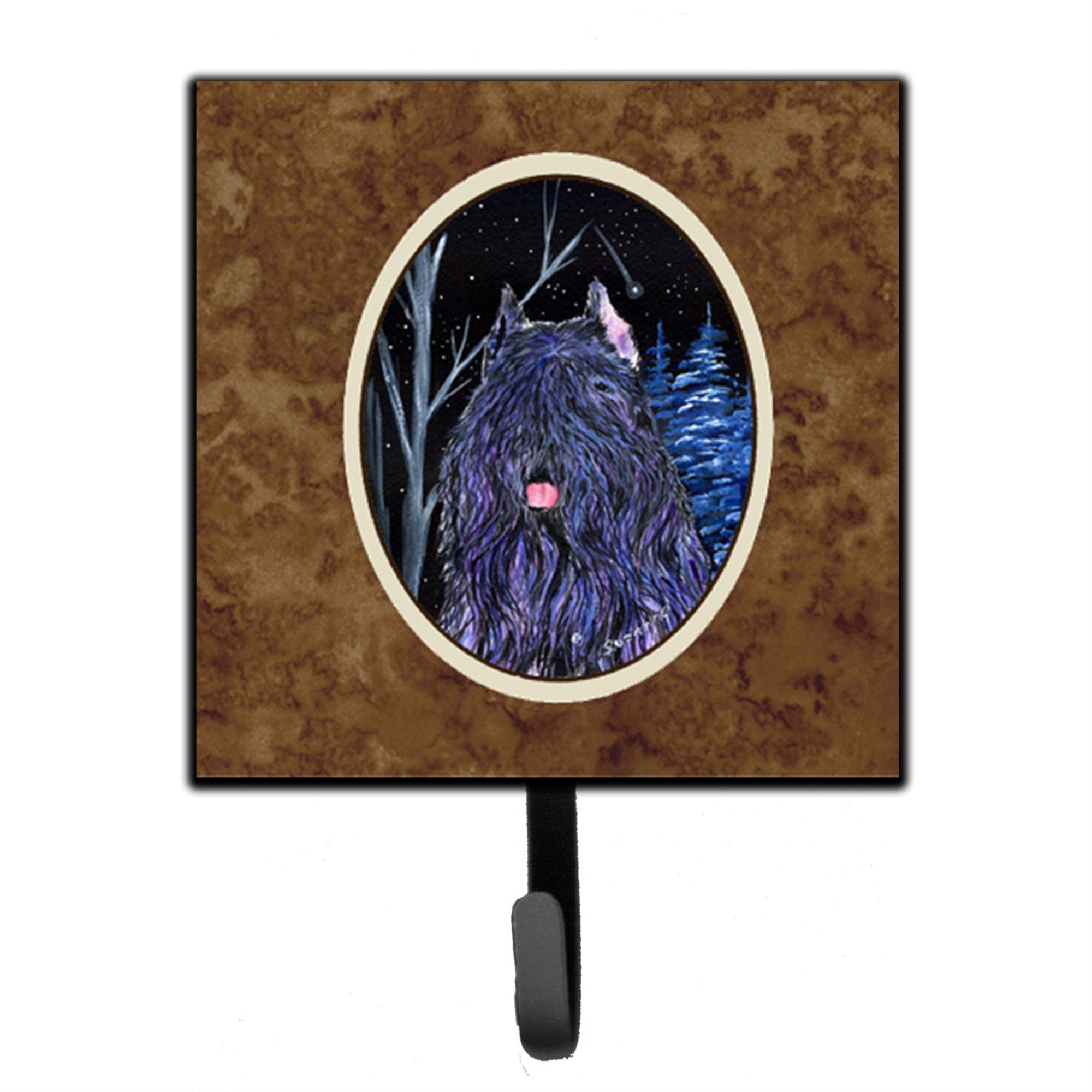 Caroline'S Treasures Ss8394Sh4 Starry Night Bouvier Des Flandres Leash Holder Or Key Hook, Small, Multicolor
