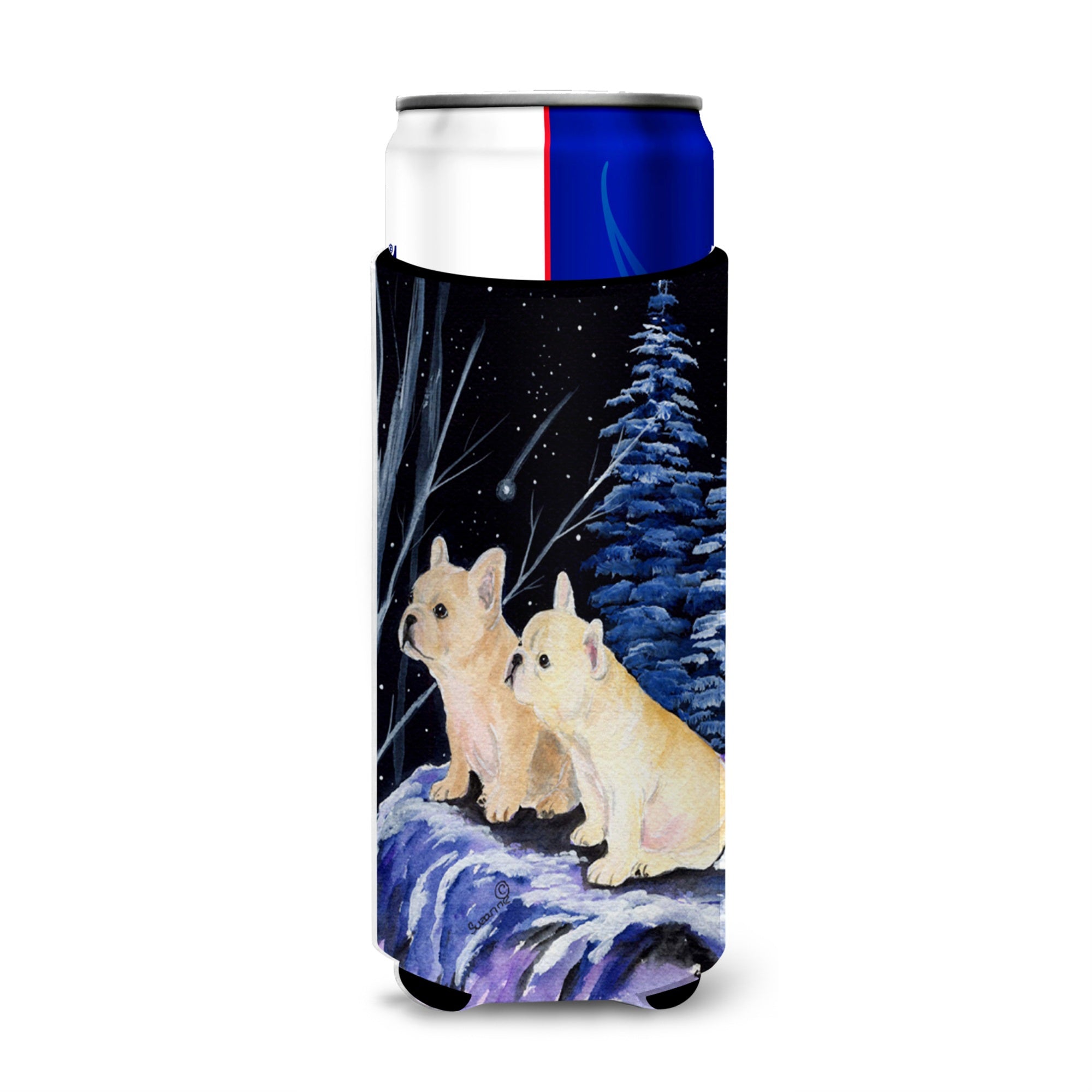 Starry Night French Bulldog Ultra Beverage Insulators For Slim Cans Ss8395Muk