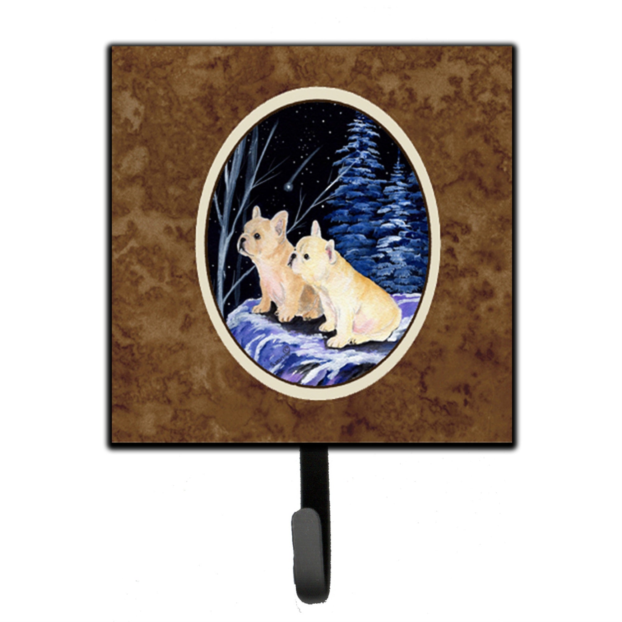 Caroline'S Treasures Ss8395Sh4 Starry Night French Bulldog Leash Holder Or Key Hook, Small, Multicolor