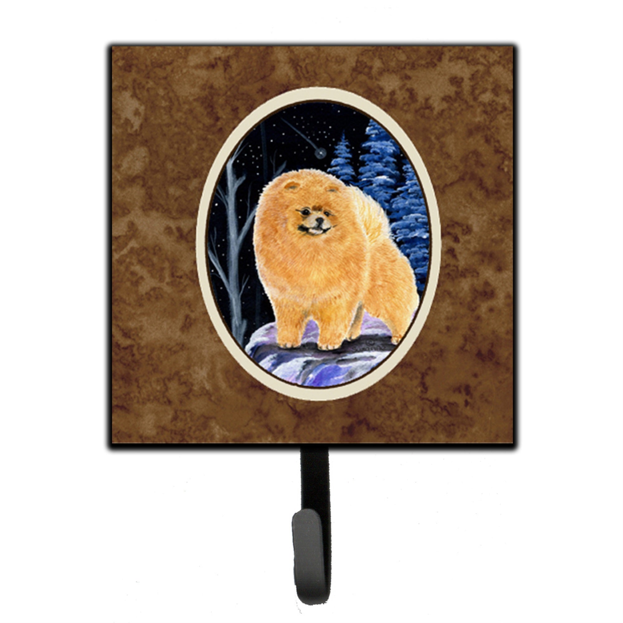 Caroline'S Treasures Ss8396Sh4 Starry Night Pomeranian Leash Holder Or Key Hook, Small, Multicolor