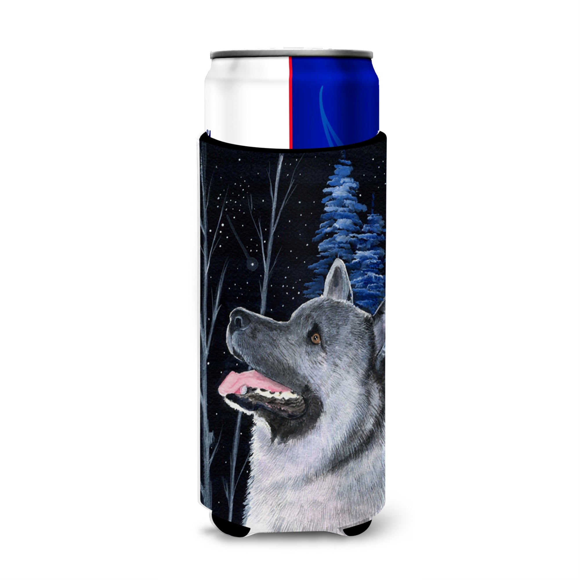 Starry Night Norwegian Elkhound Ultra Beverage Insulators For Slim Cans Ss8398Muk