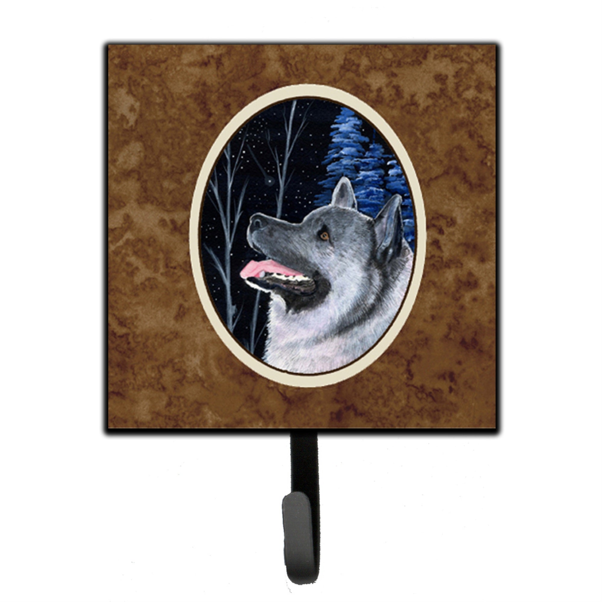 Caroline'S Treasures Ss8398Sh4 Starry Night Norwegian Elkhound Leash Holder Or Key Hook, Small, Multicolor