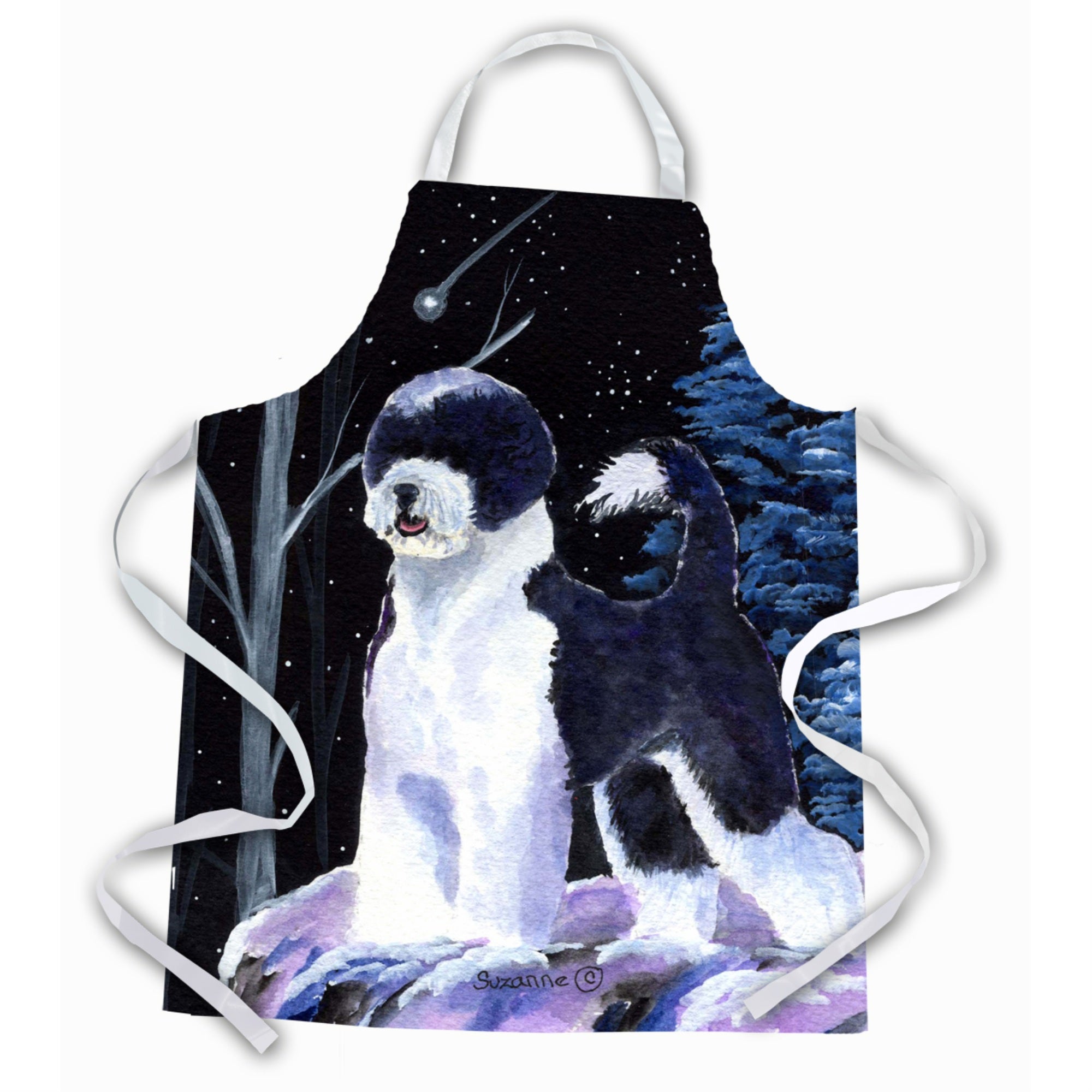 Caroline'S Treasures Ss8399Apron Starry Night Portuguese Water Dog Apron, Large, Multicolor