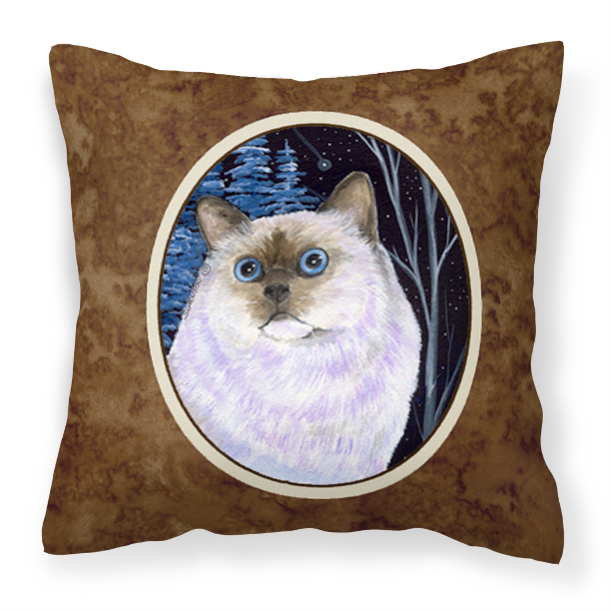 Caroline'S Treasures Ss8403Pw1414 Starry Night Cat Birman Decorative Canvas Fabric Pillow, Large, Multicolor