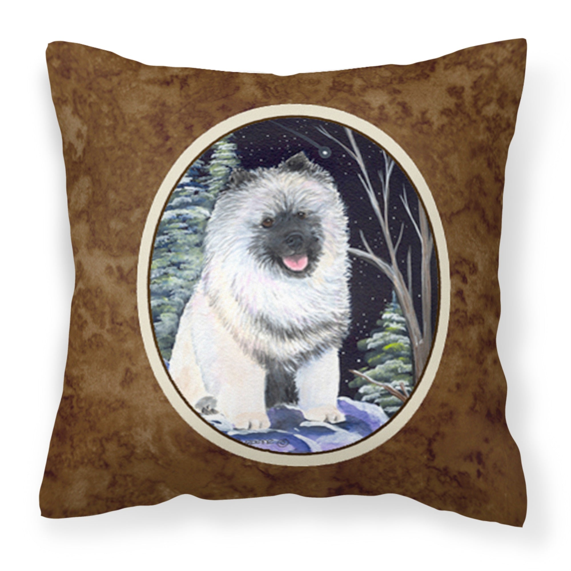 Caroline'S Treasures Ss8404Pw1414 Starry Night Keeshond Decorative Canvas Fabric Pillow, Large, Multicolor