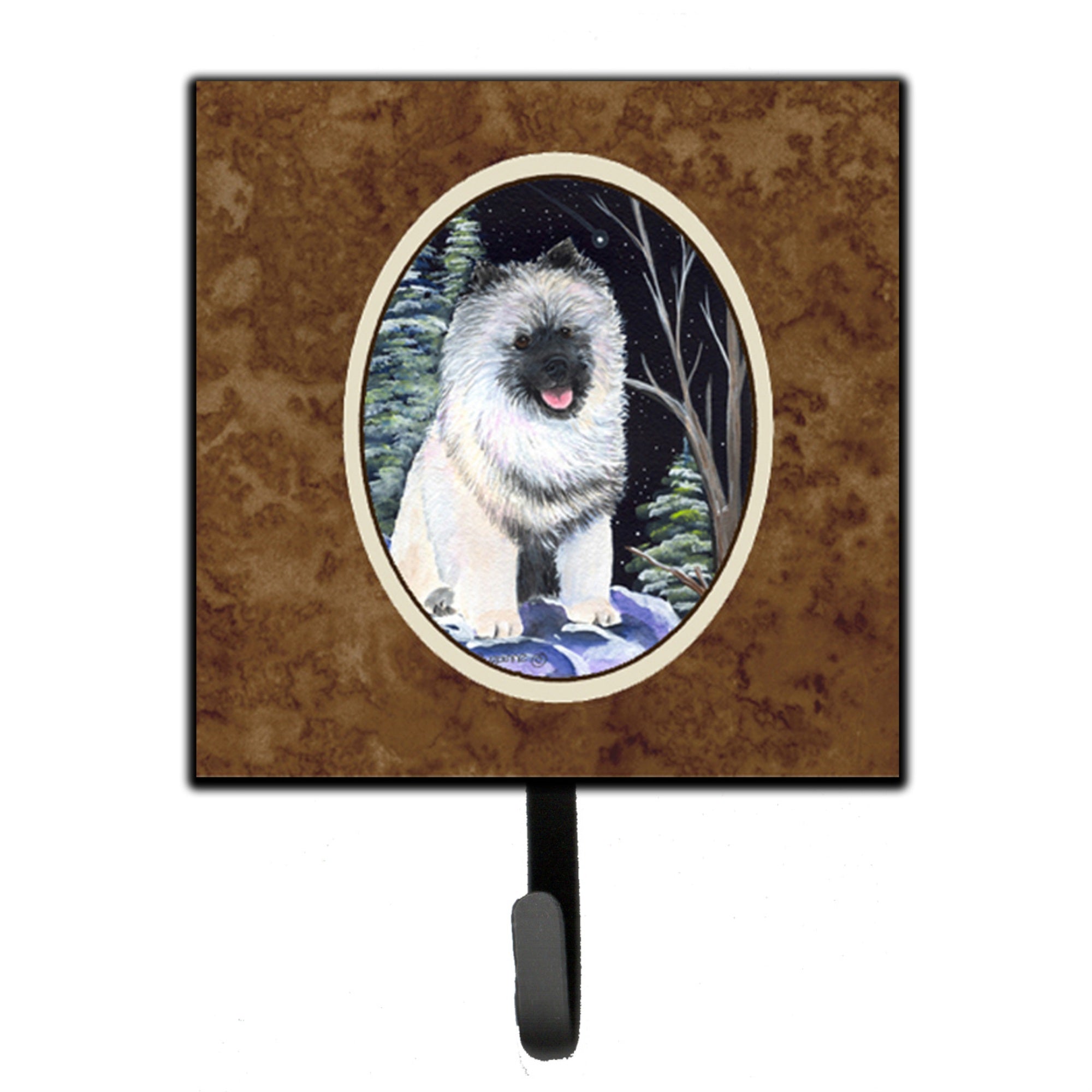 Caroline'S Treasures Ss8404Sh4 Starry Night Keeshond Leash Holder Or Key Hook, Small, Multicolor