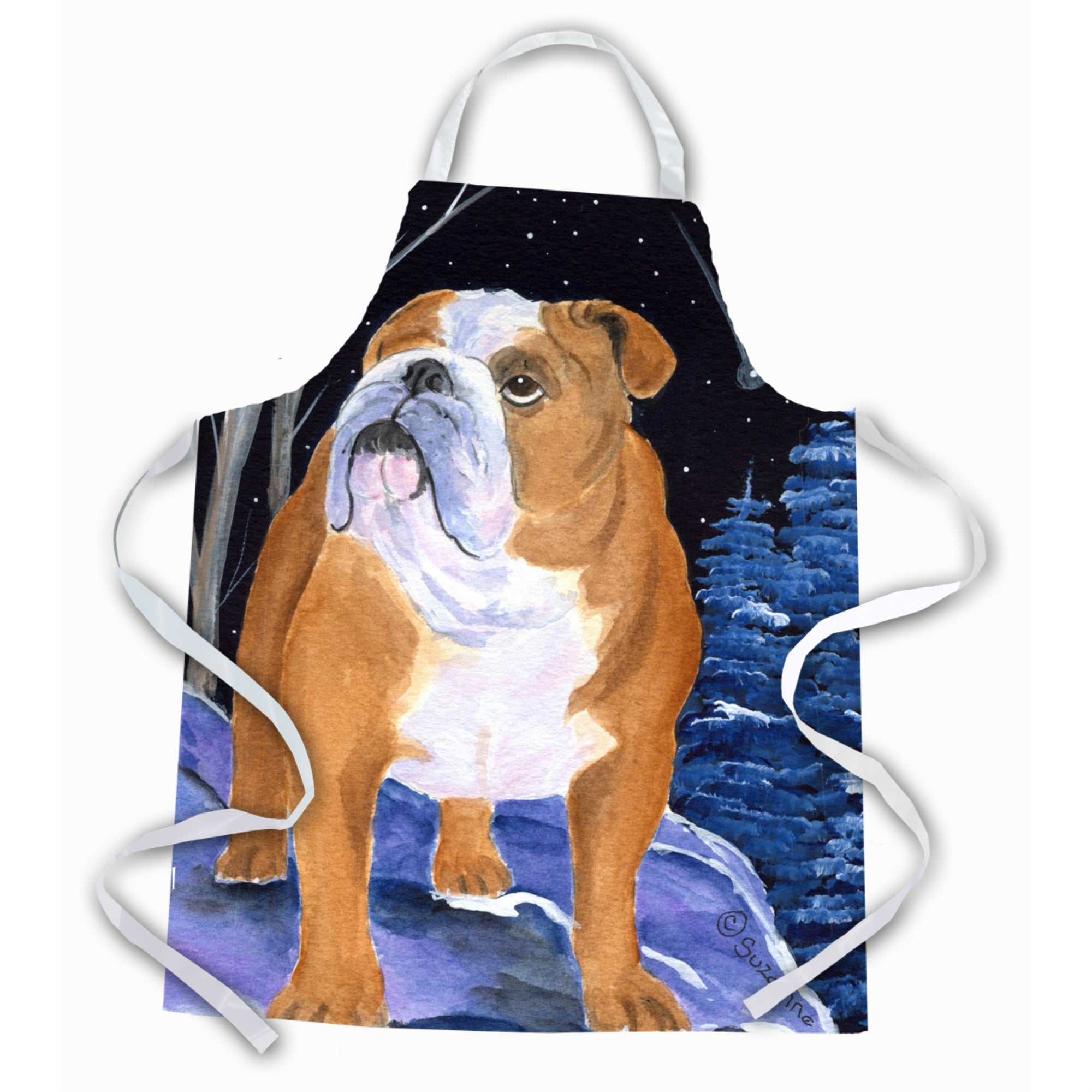 Caroline'S Treasures Ss8405Apron Starry Night English Bulldog Apron, Large, Multicolor