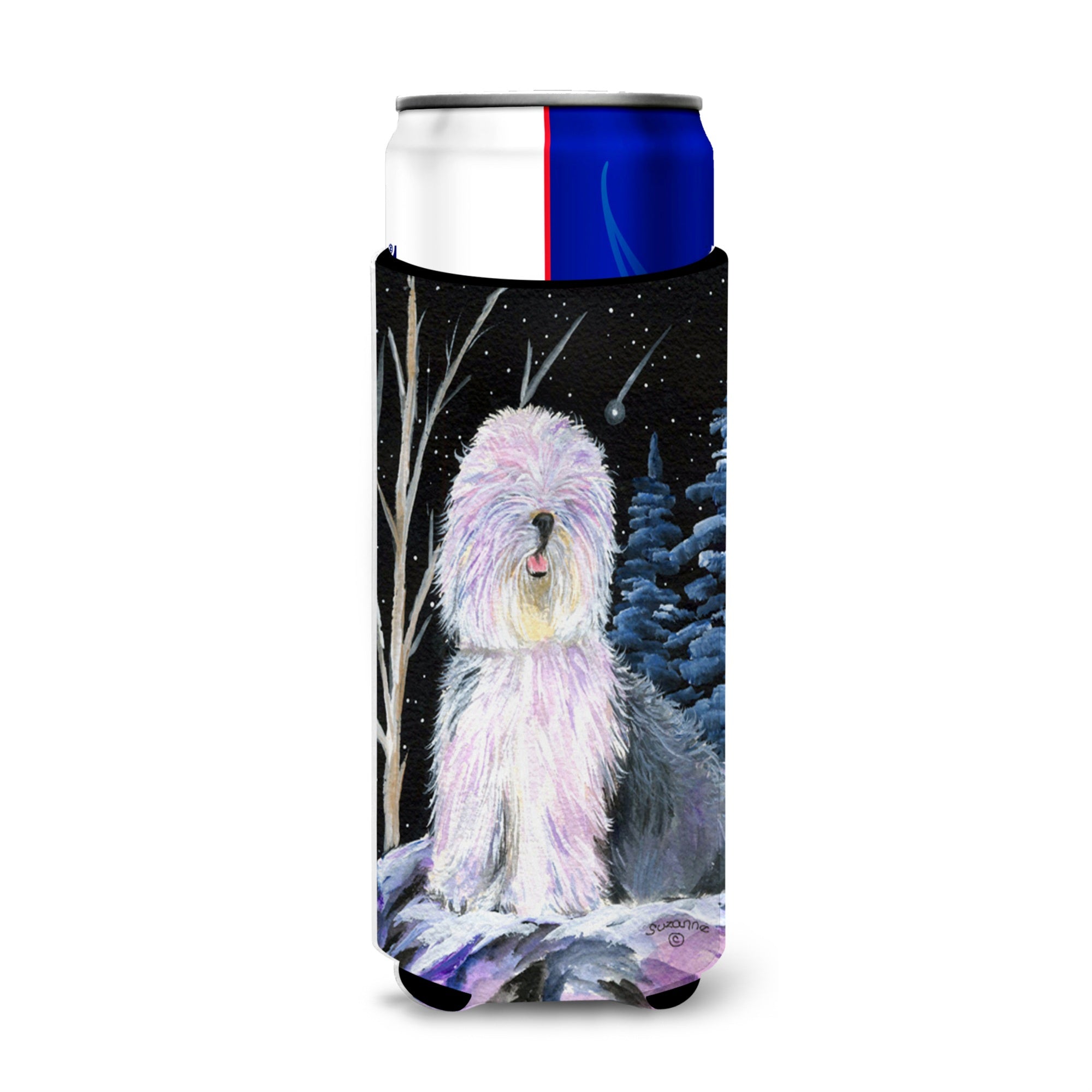 Starry Night Old English Sheepdog Ultra Beverage Insulators For Slim Cans Ss8409Muk